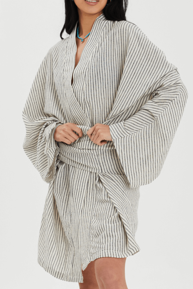 Aster Kimono: Pin Stripe