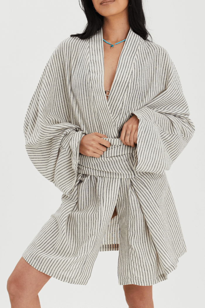 Aster Kimono: Pin Stripe