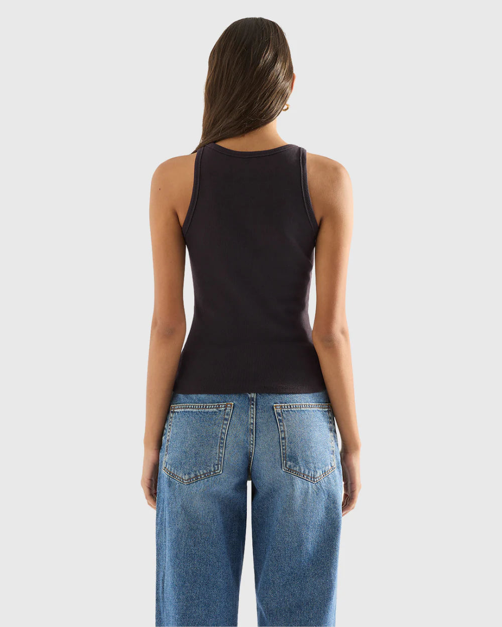 Paige Charcoal Organic Cotton Rib Tank