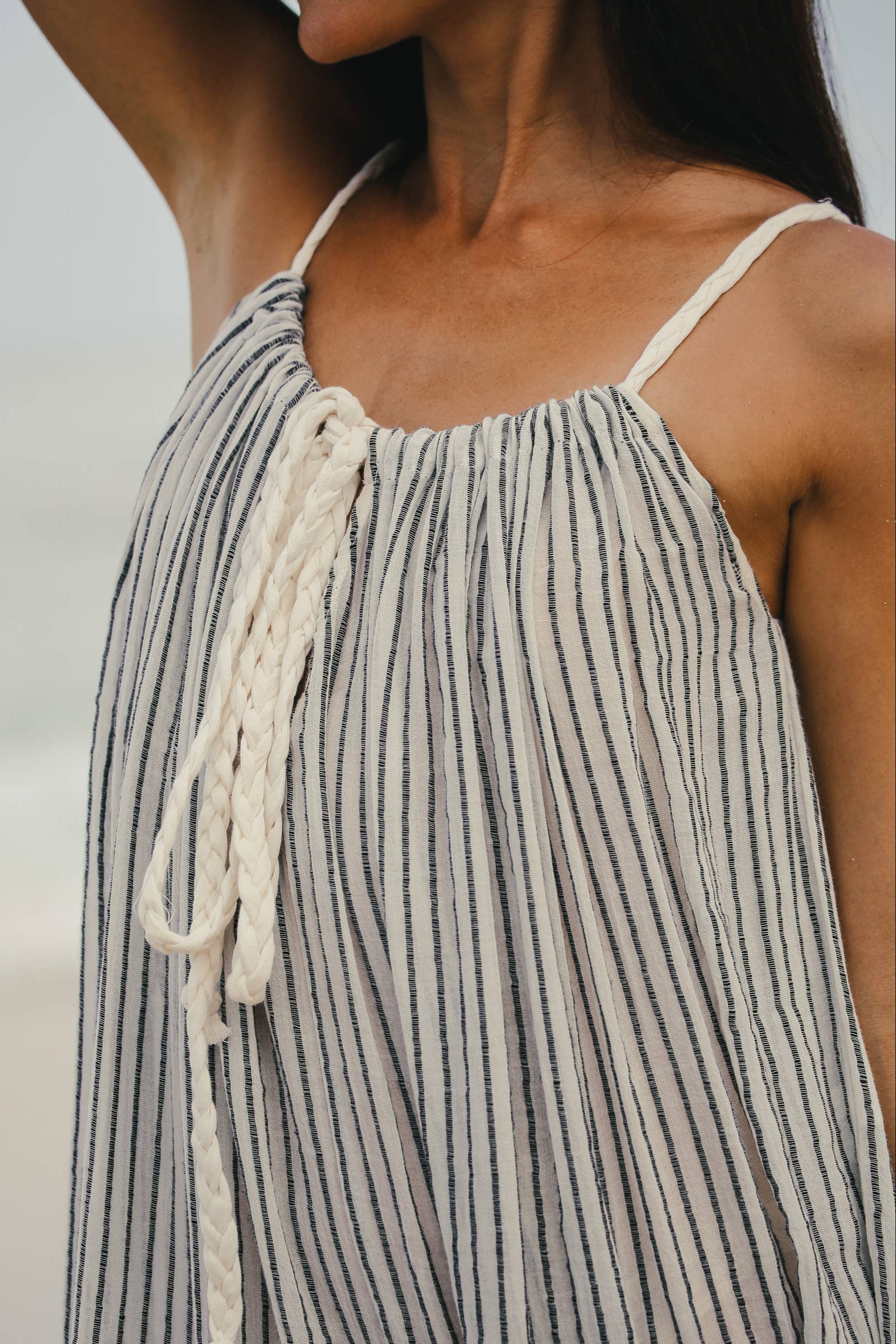 Breeze Beach Dress - BW Stripe
