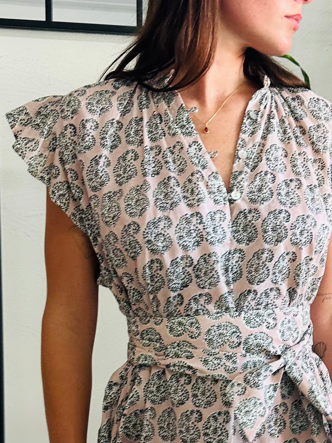 Mini Paisley Frill Mini Dress