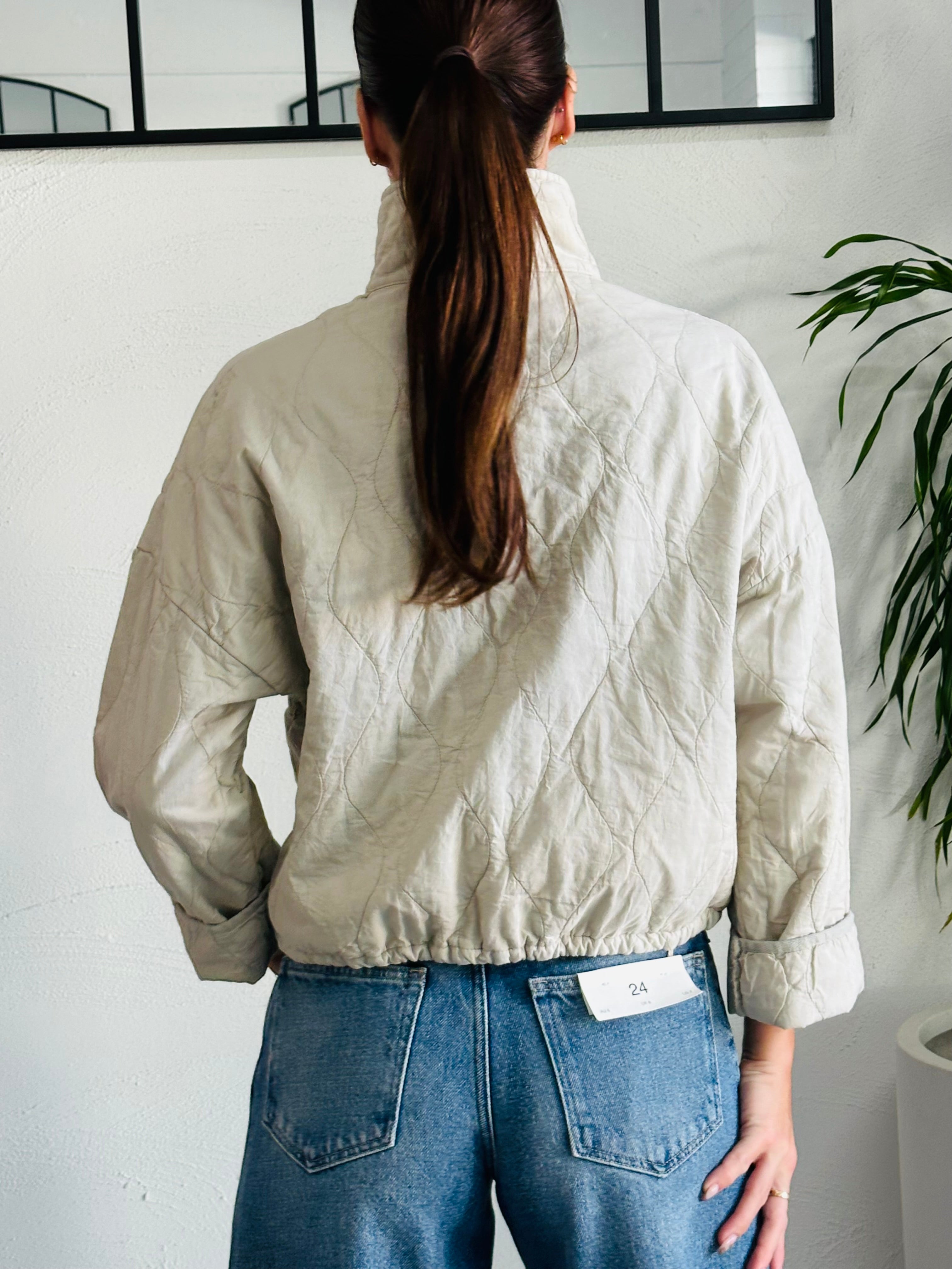 Eliza Cotton Quilted Jacket - Ecru
