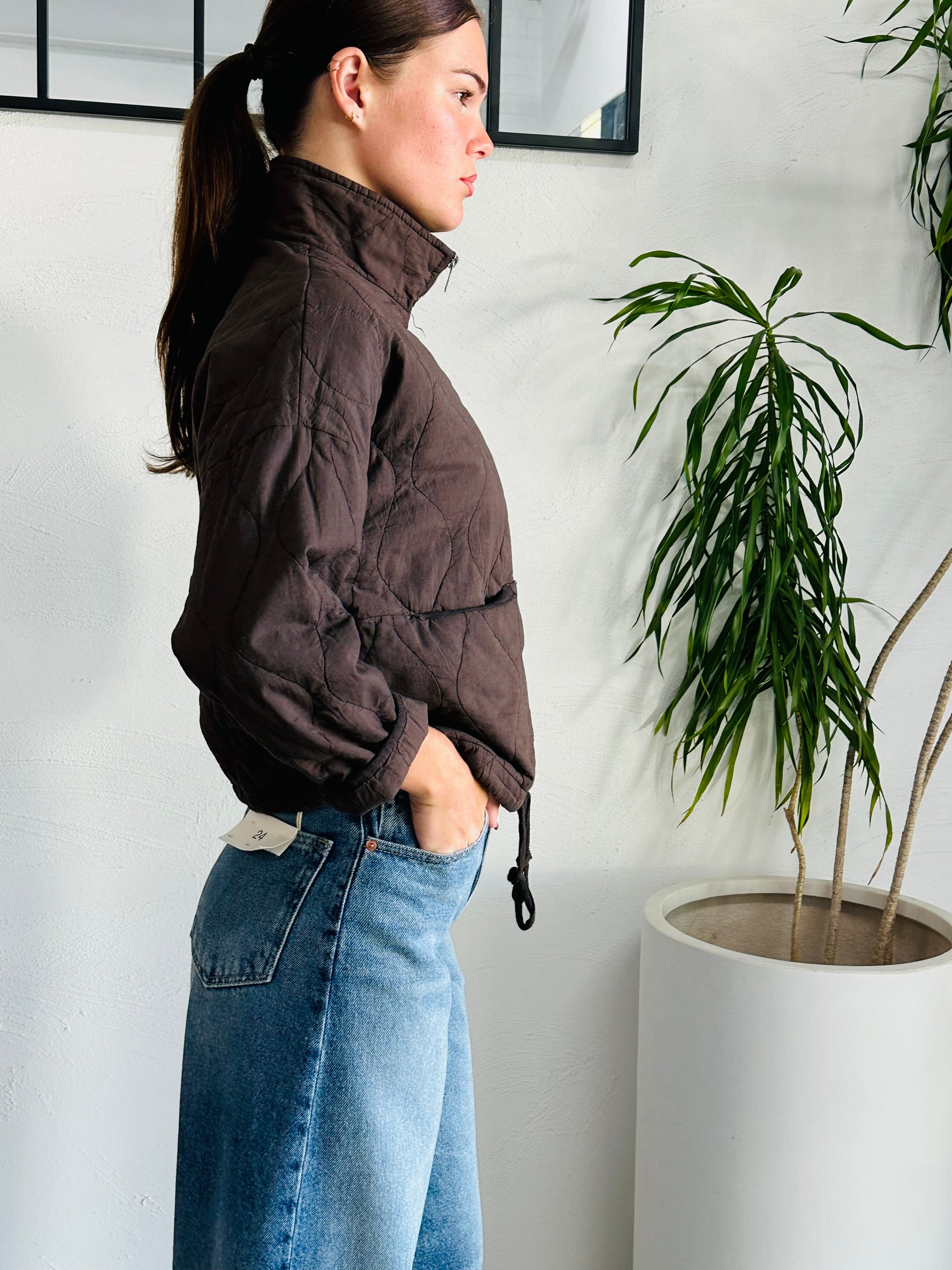 Eliza Cotton Quilted Jacket - Chocolate