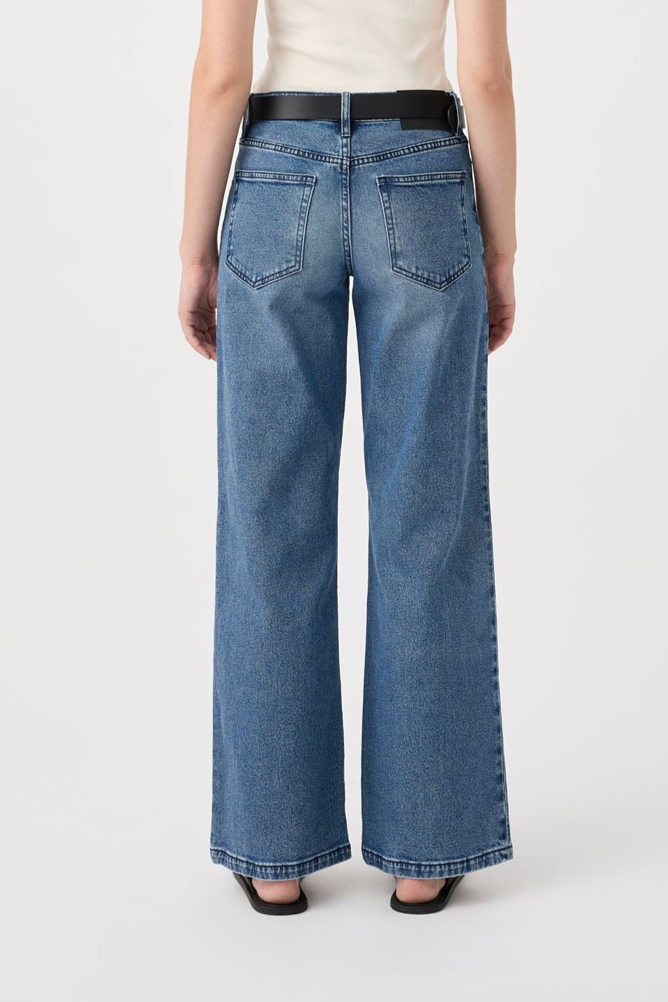 Mia Mid Wide Leg Mid Blue Jean