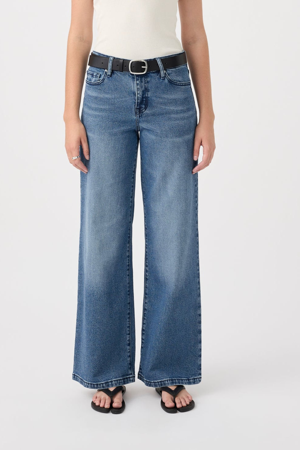 Mia Mid Wide Leg Mid Blue Jean