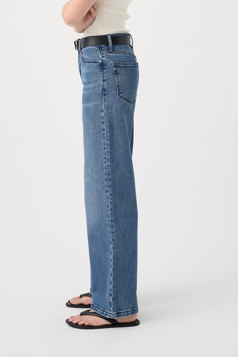 Mia Mid Wide Leg Mid Blue Jean
