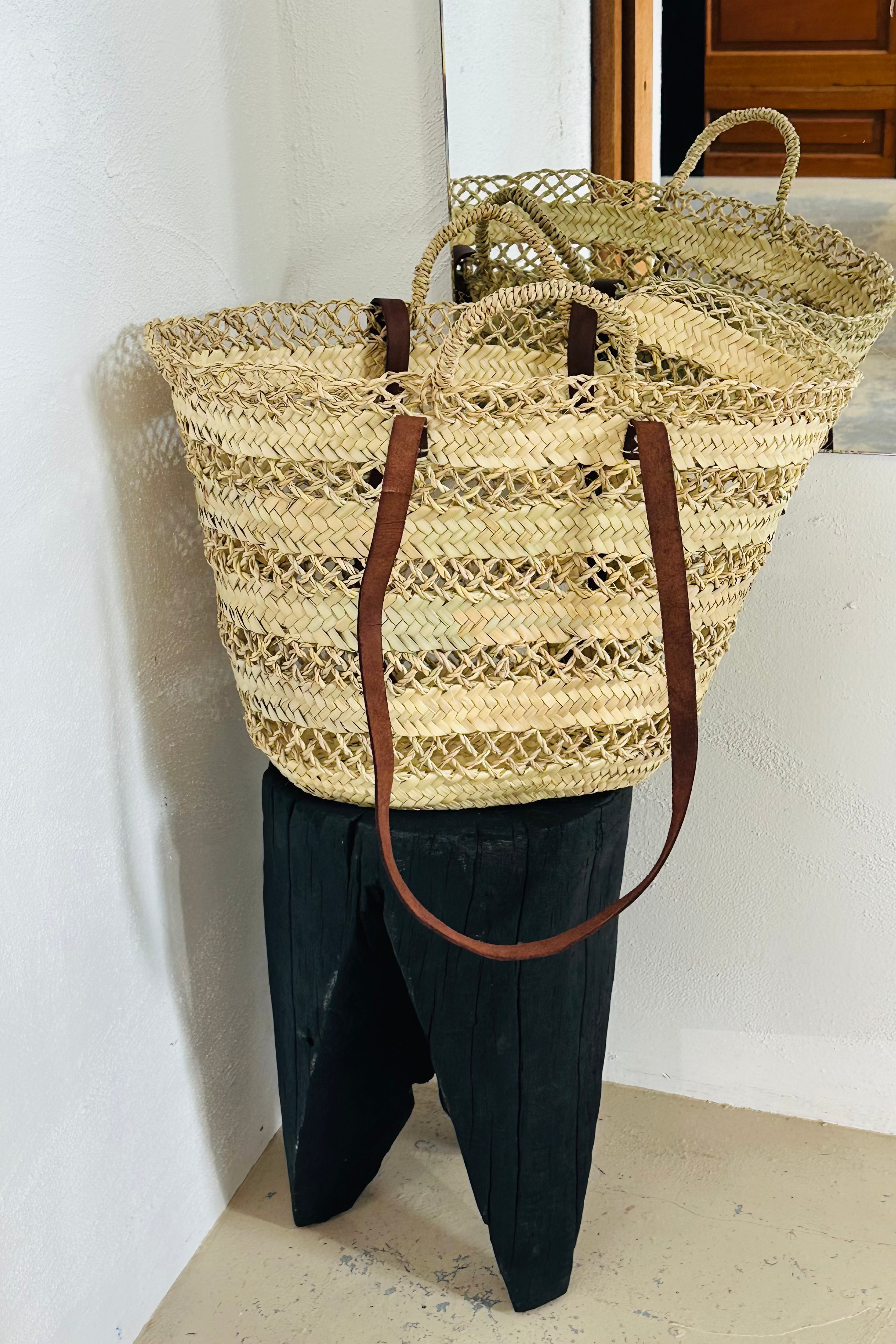 Leather Strap Large Moroccan Market Bag