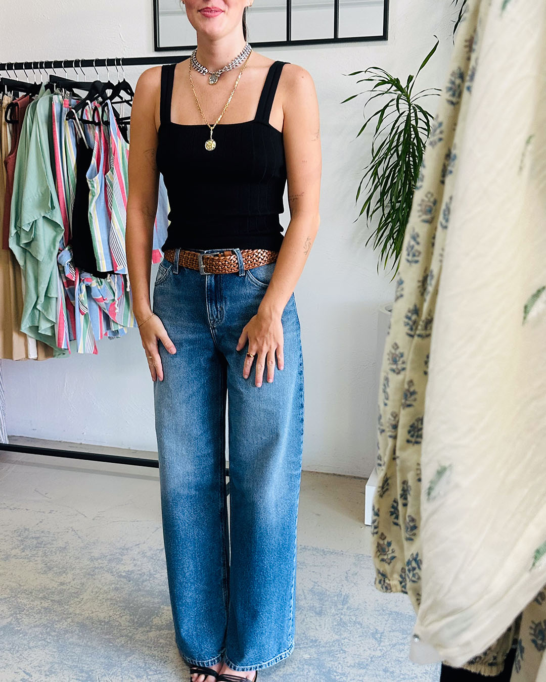 Isla Ribbed CamI - Black