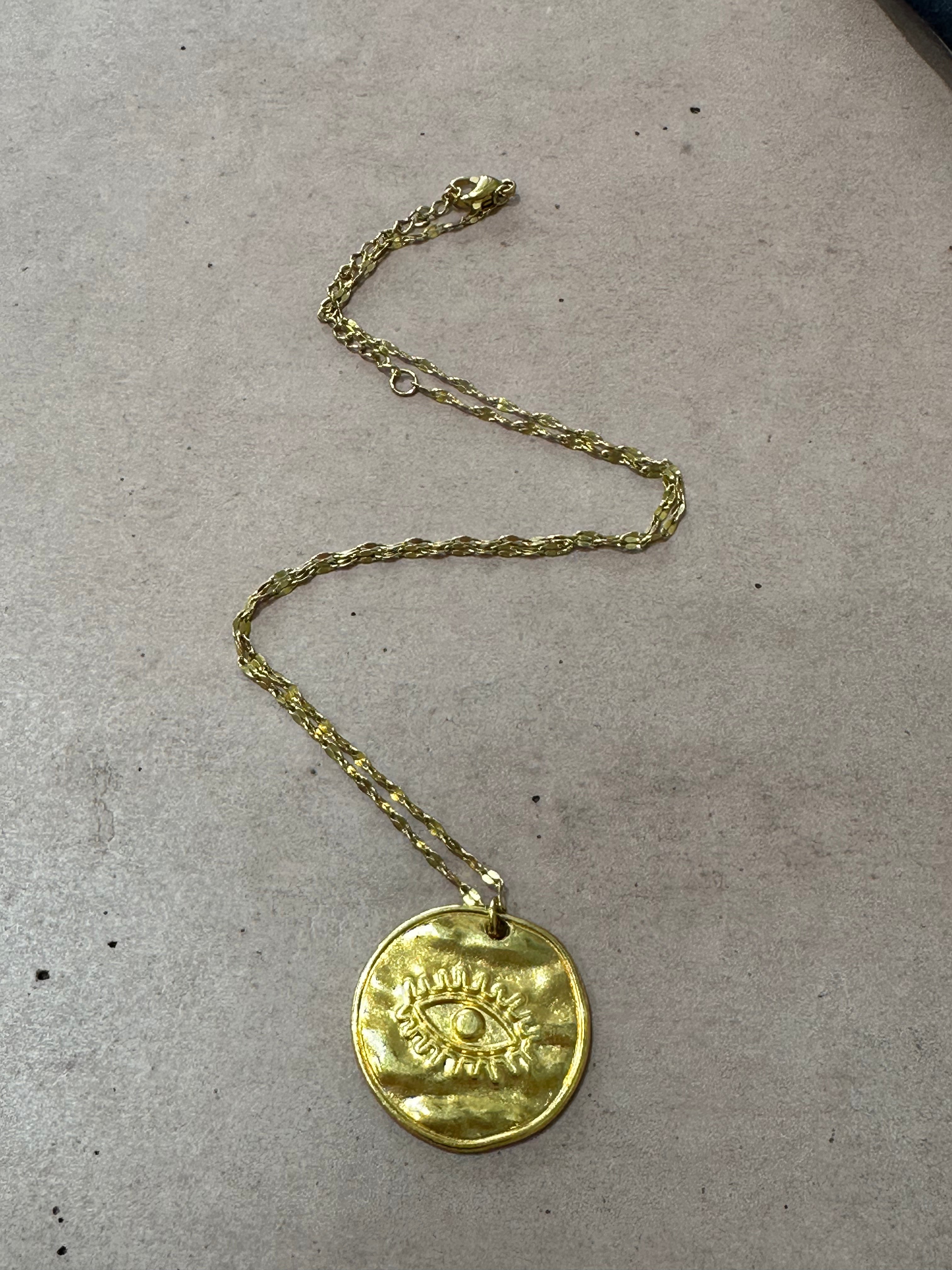 Gold Evil Eye Protection Necklace