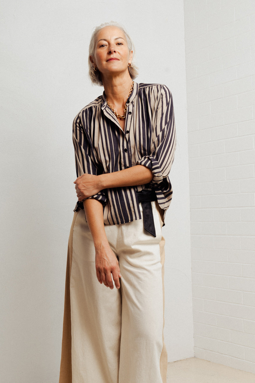 Luxe Tux Wide Leg Palazzo Pant Cream