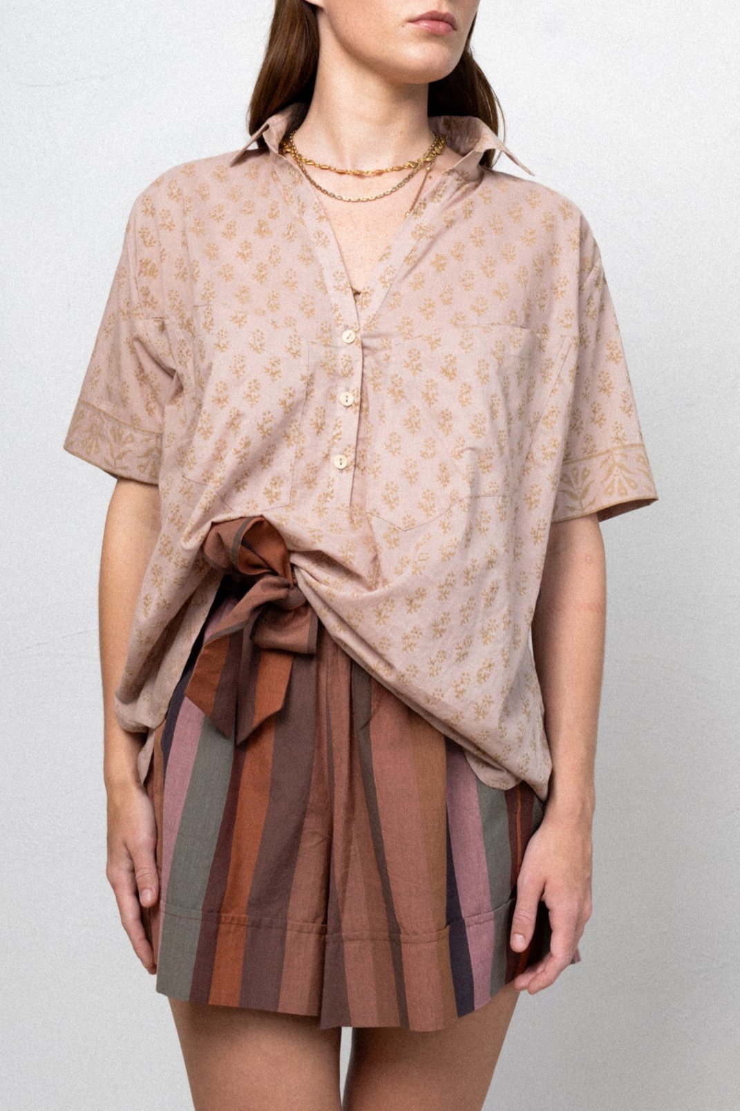 Pink Moon Blooms Organic Cotton Top