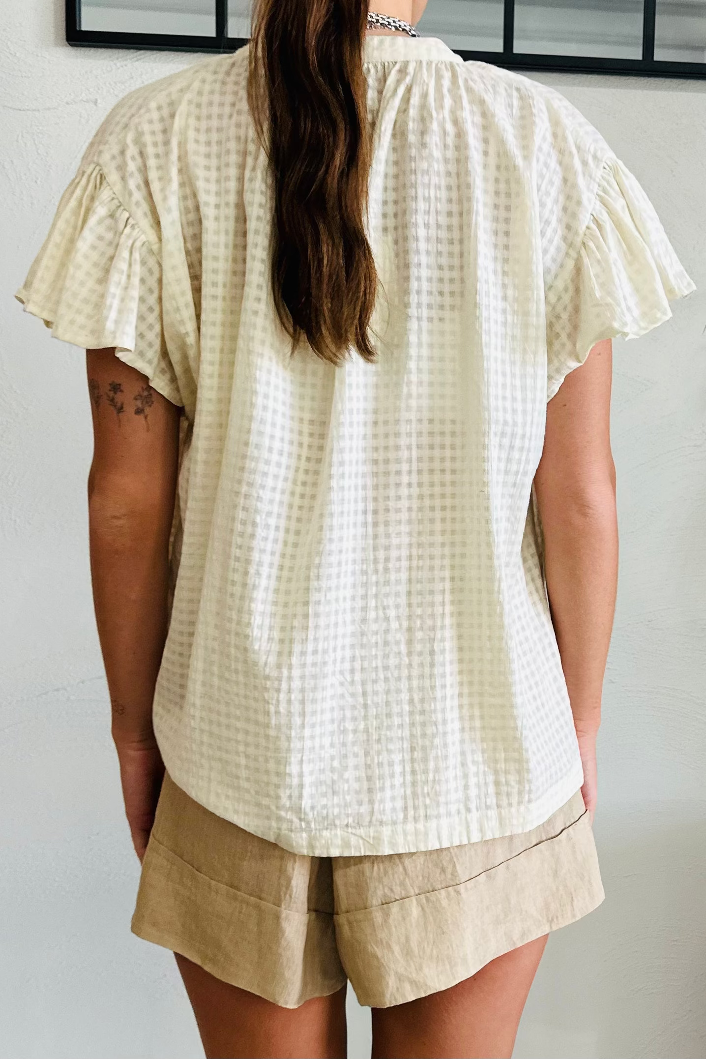 Azura Frill Sleeve Organic Cotton Blouse