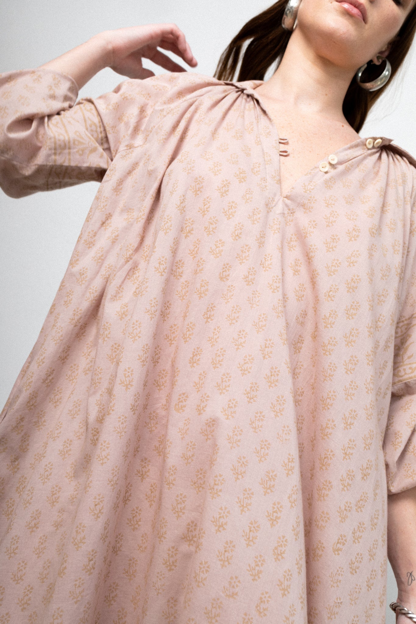 Pink Moon Blooms Organic Cotton Gown