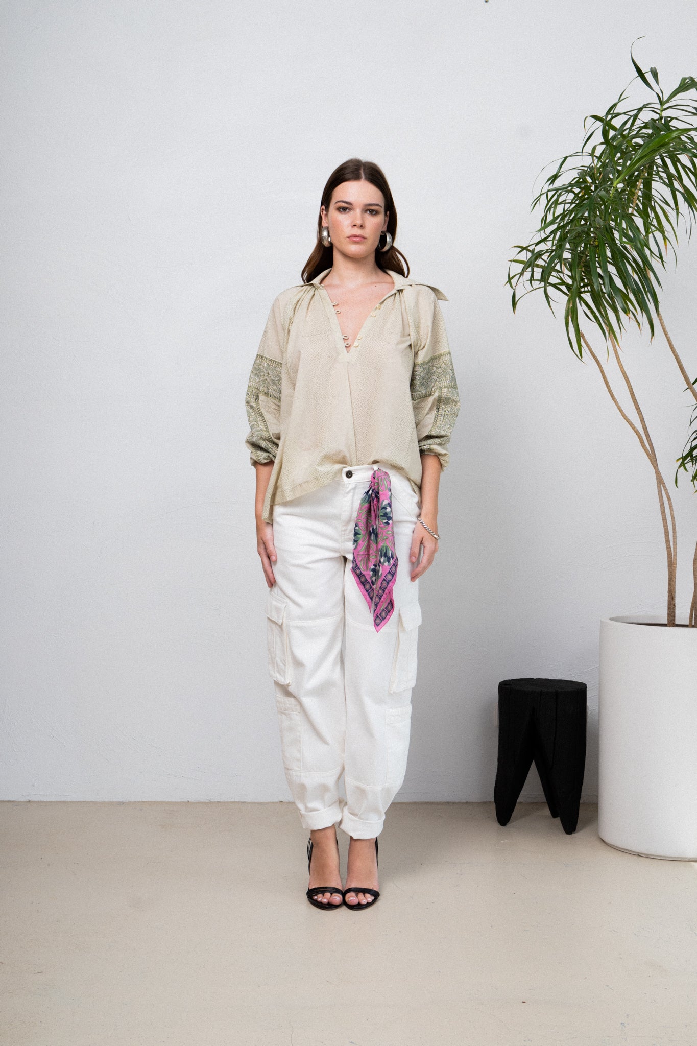 Snake Print Organic Cotton Blouse