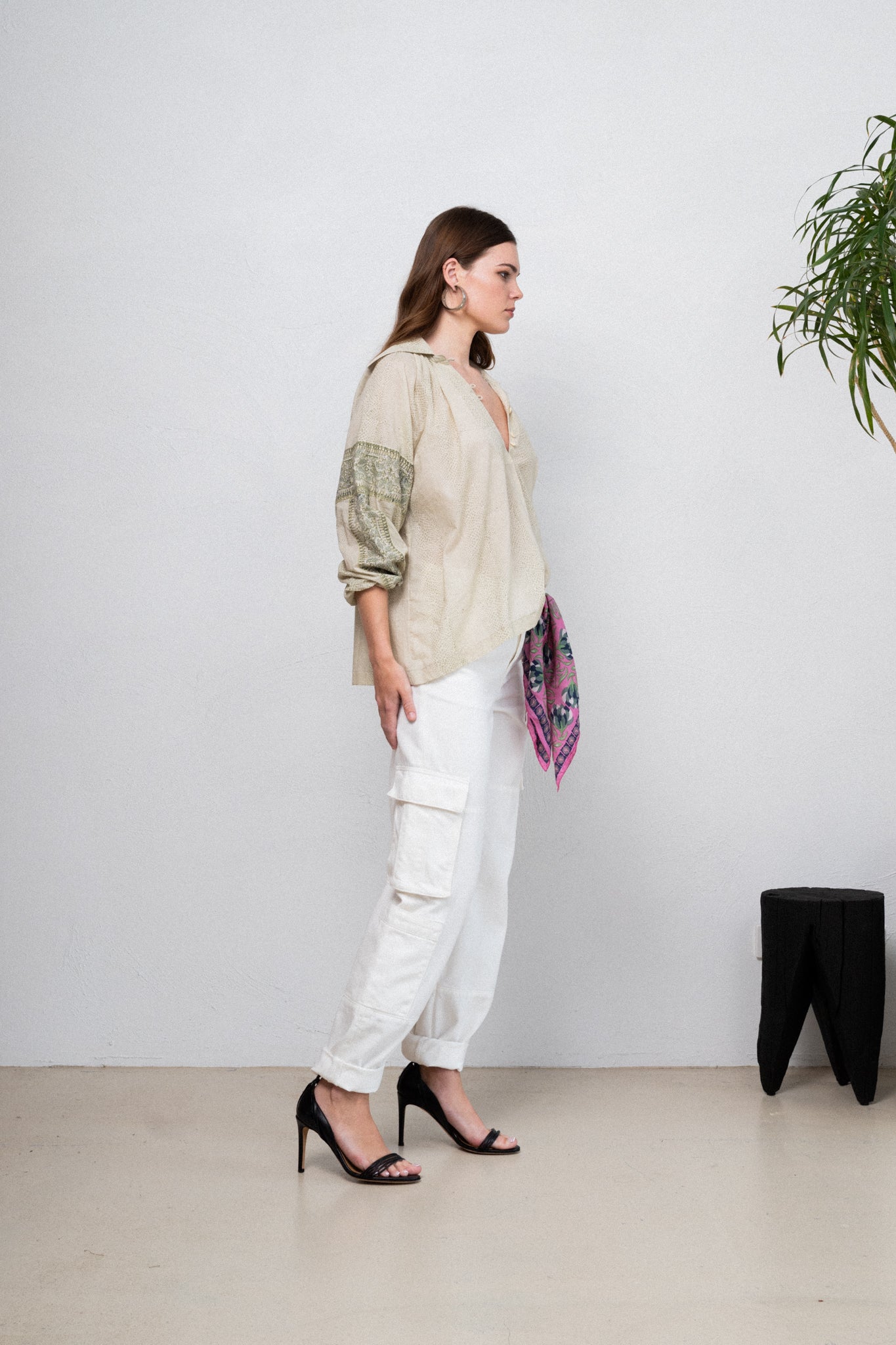 Snake Print Organic Cotton Blouse
