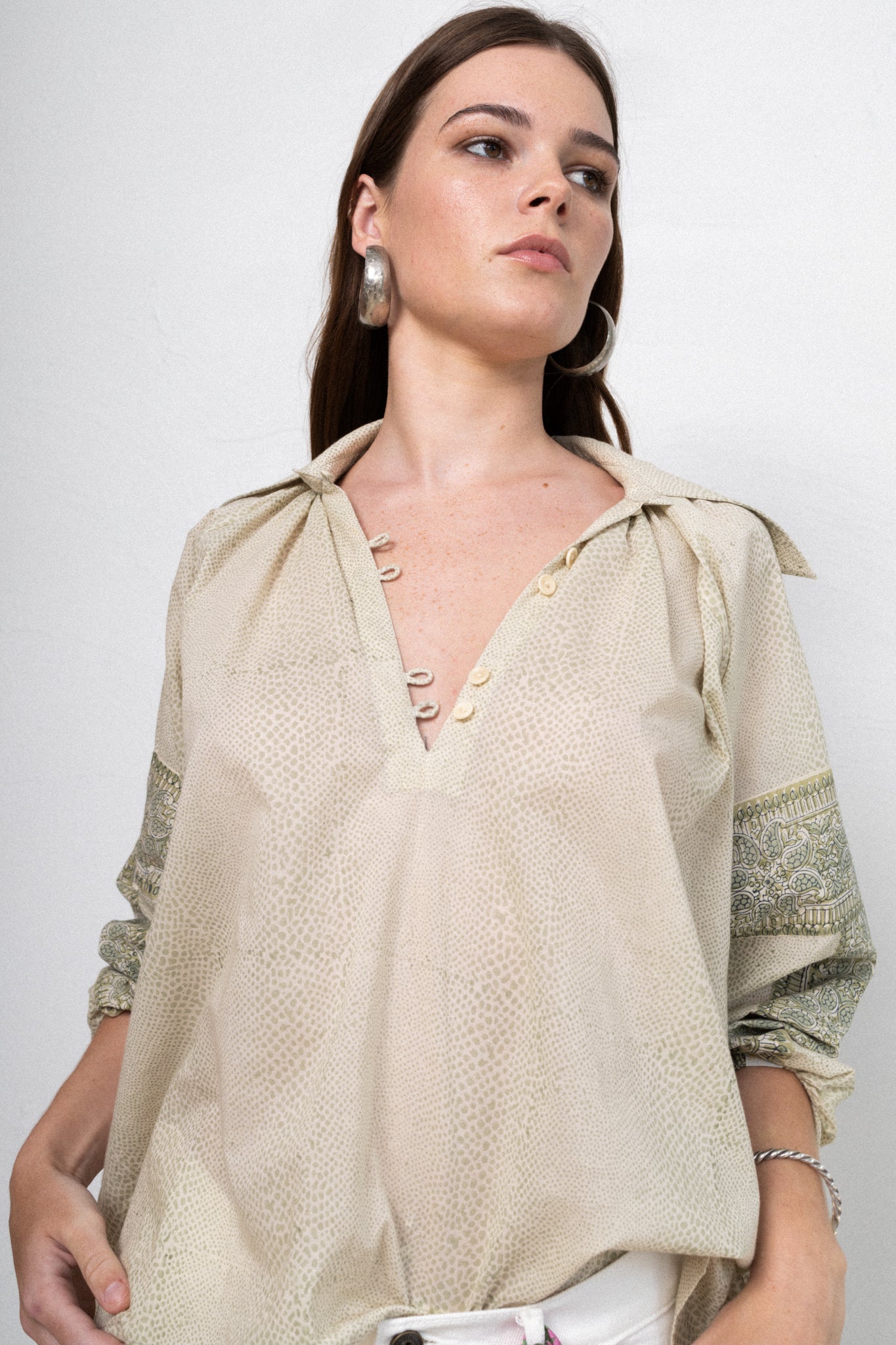Snake Print Organic Cotton Blouse