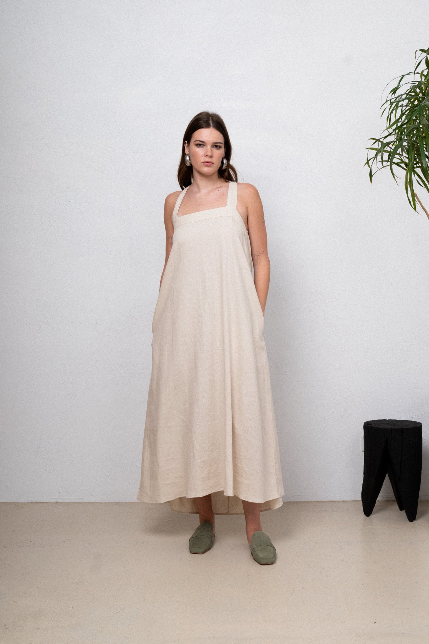 Cream Rapture Linen Dress