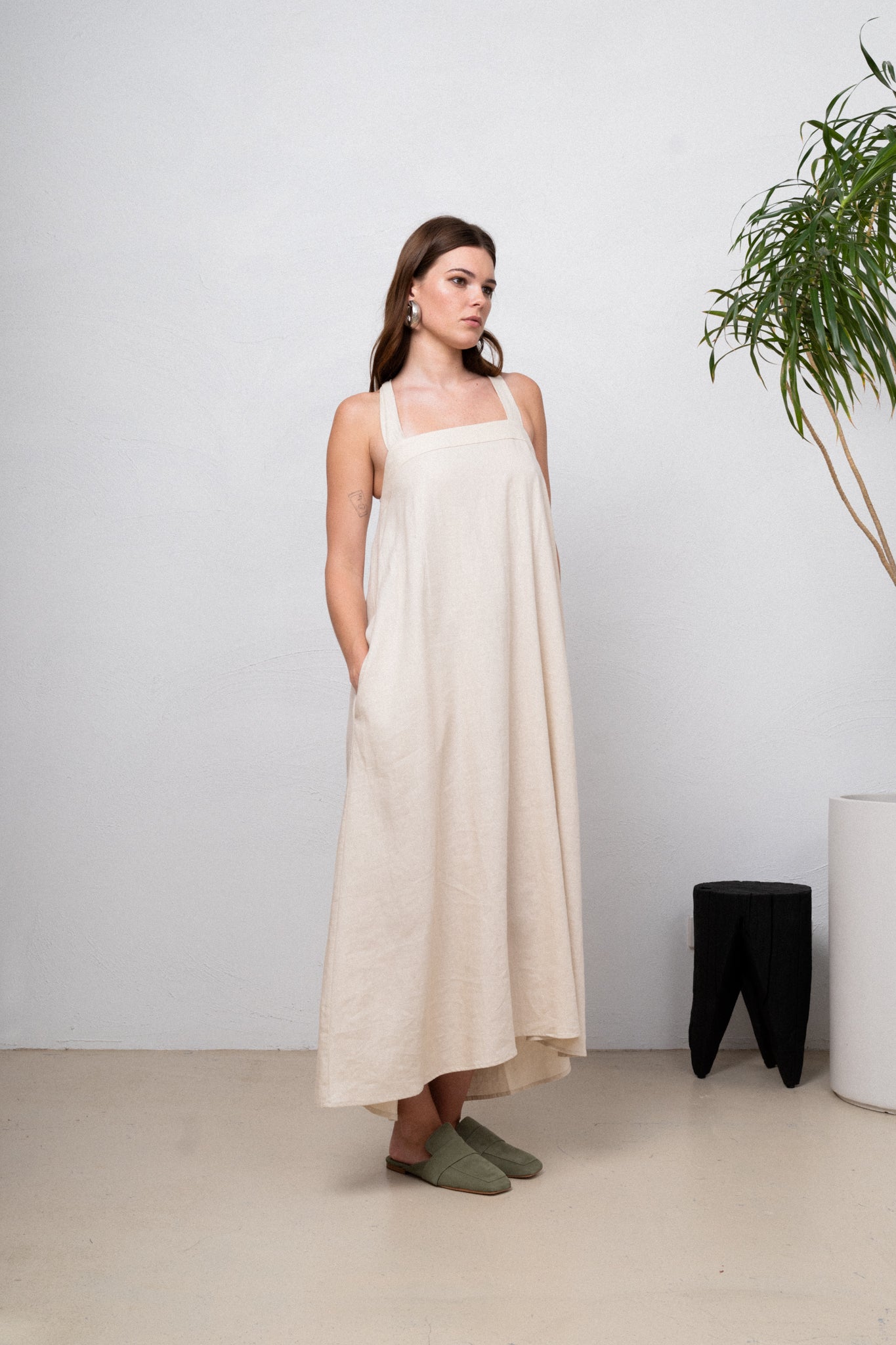 Cream Rapture Linen Dress