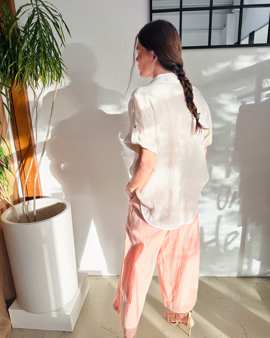 Pink Luxe Lace Wide-leg crop