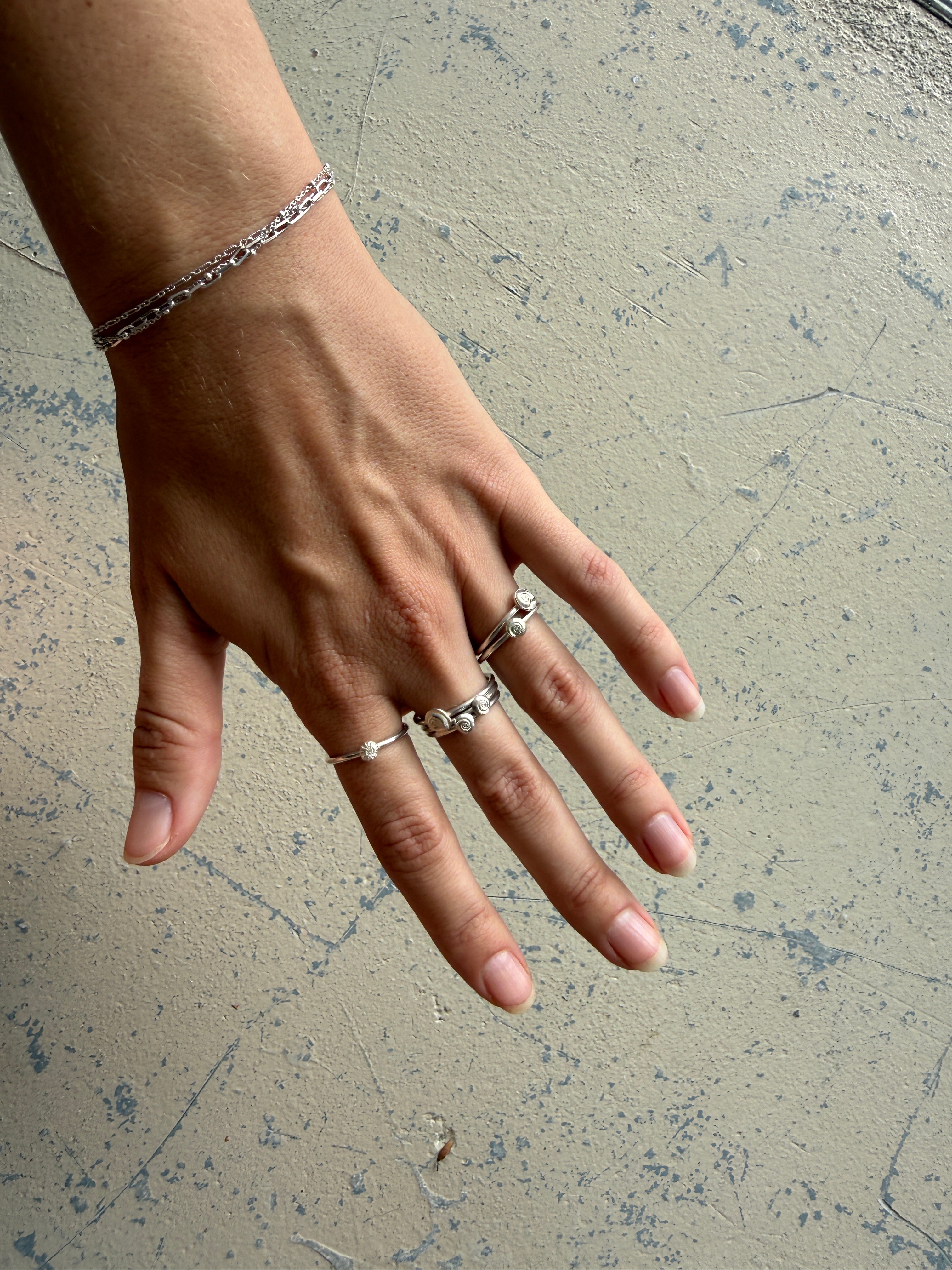 Silver Shell Stacking ring
