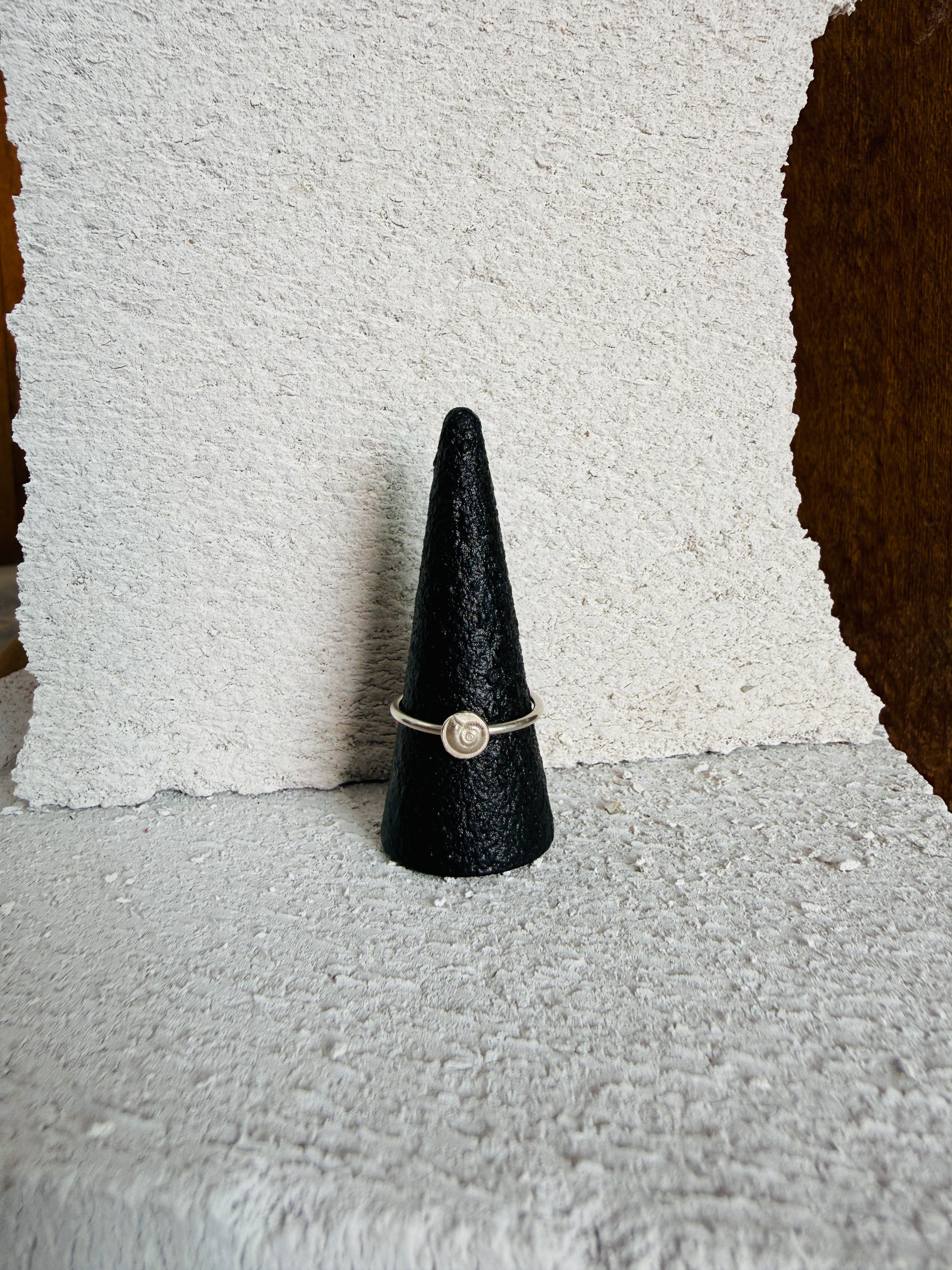 Silver Shell Stacking ring