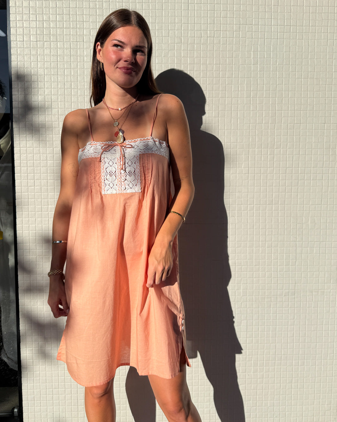Bella Slip Dress - Peach