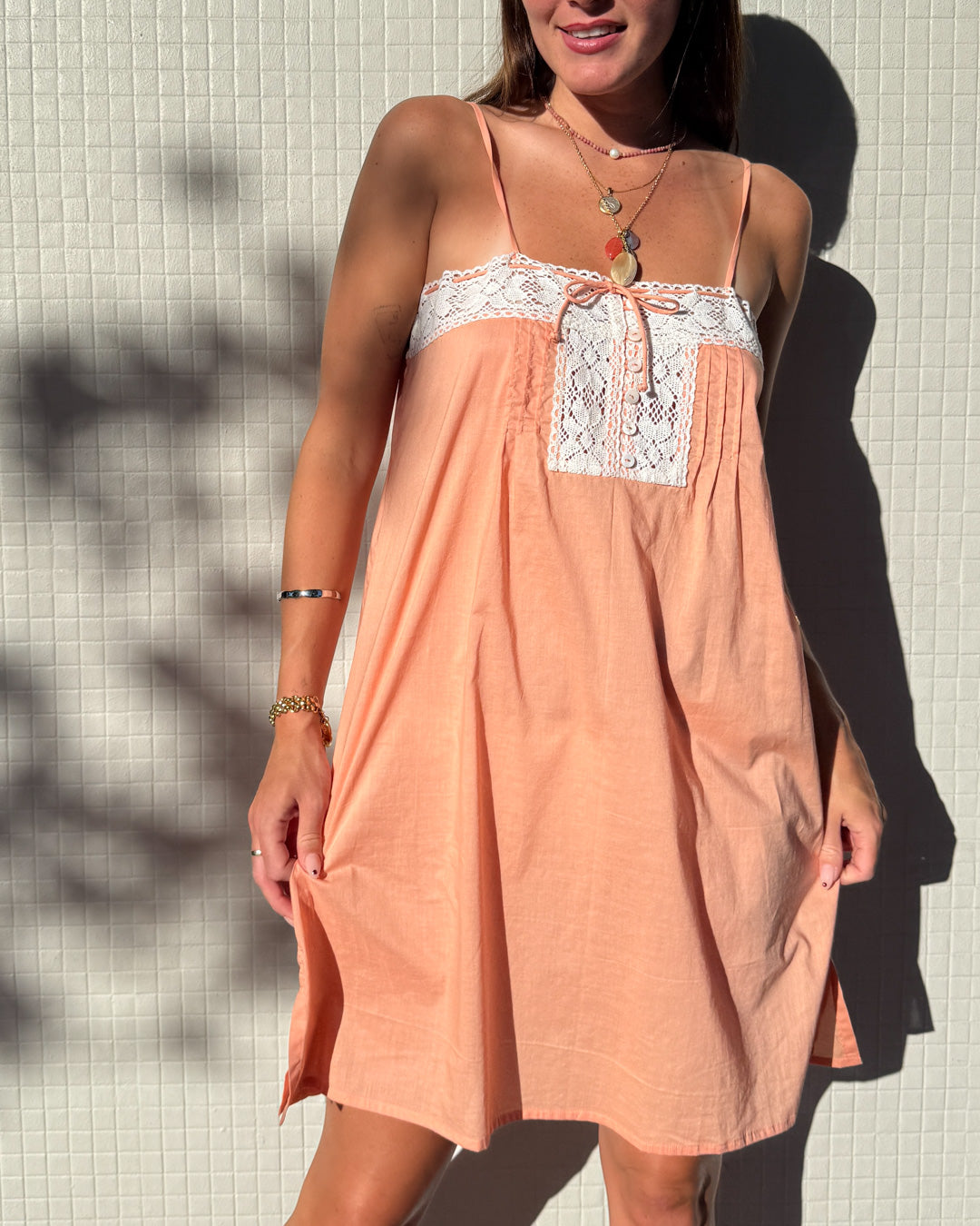 Bella Slip Dress - Peach