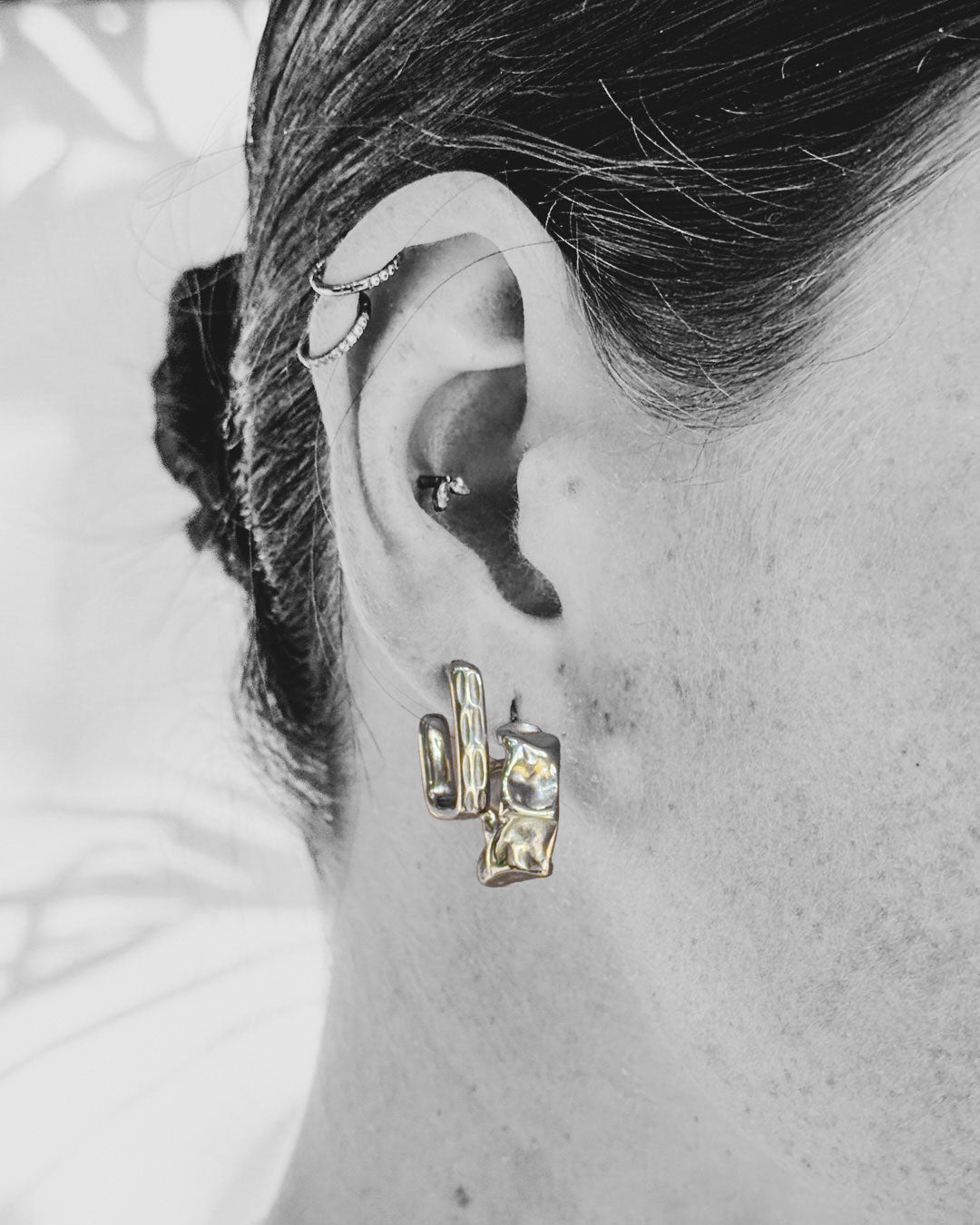 Lucky Hoop Earrings Silver