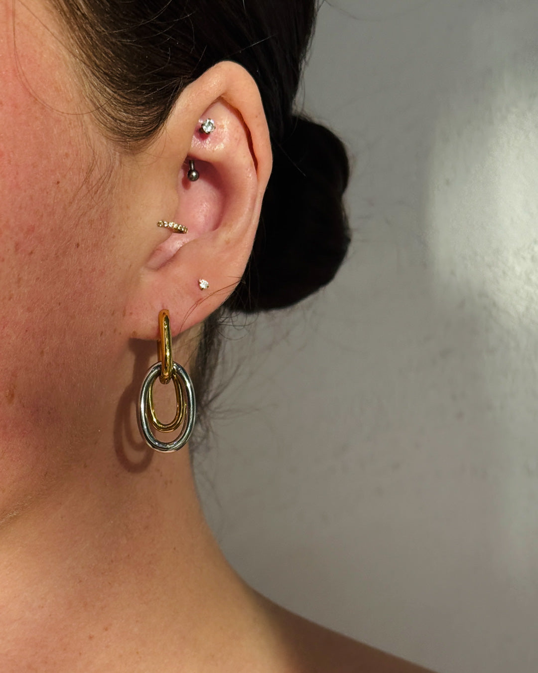 Aura Drop Huggie Earrings