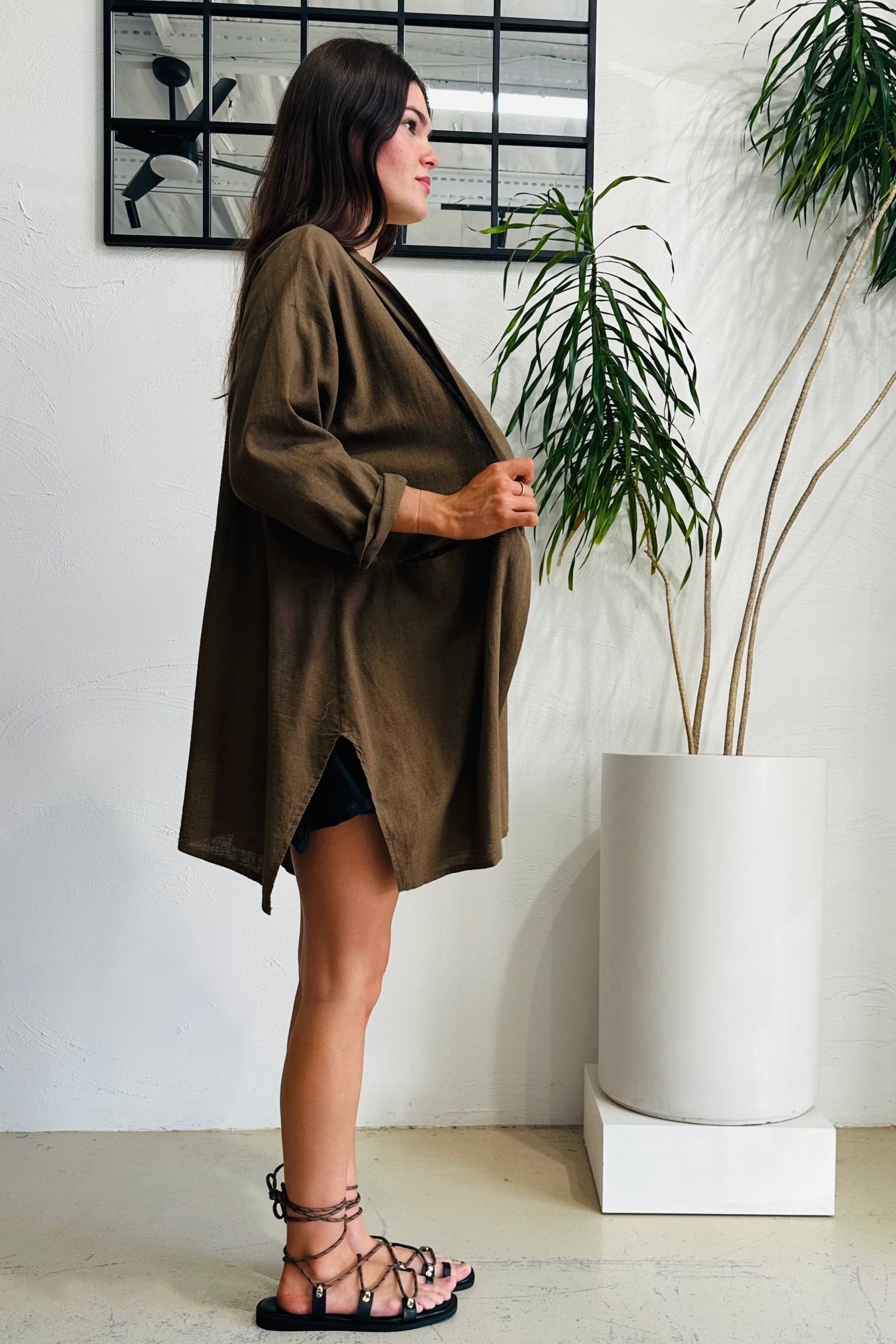 Coffee Tux Kimono
