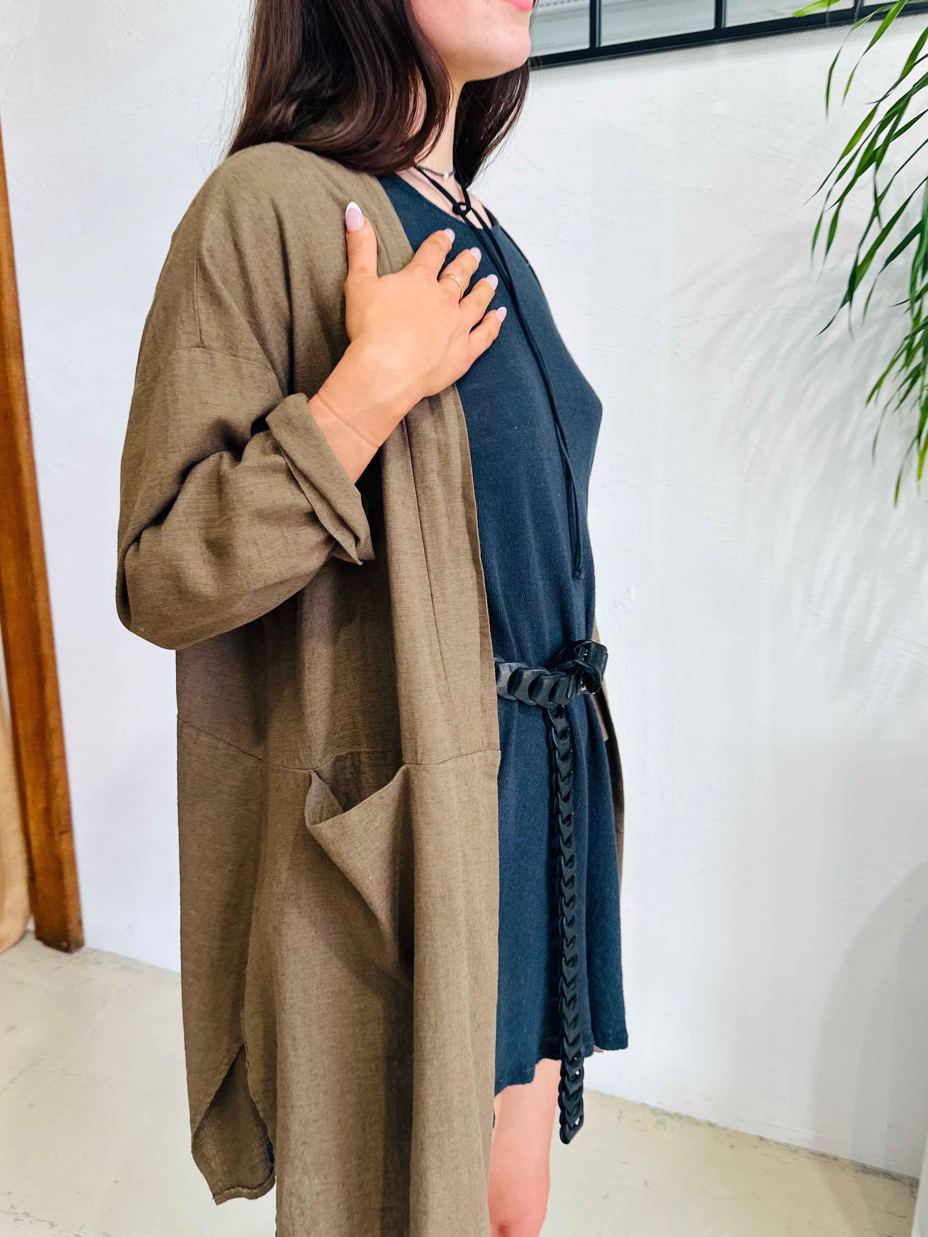 Coffee Tux Kimono