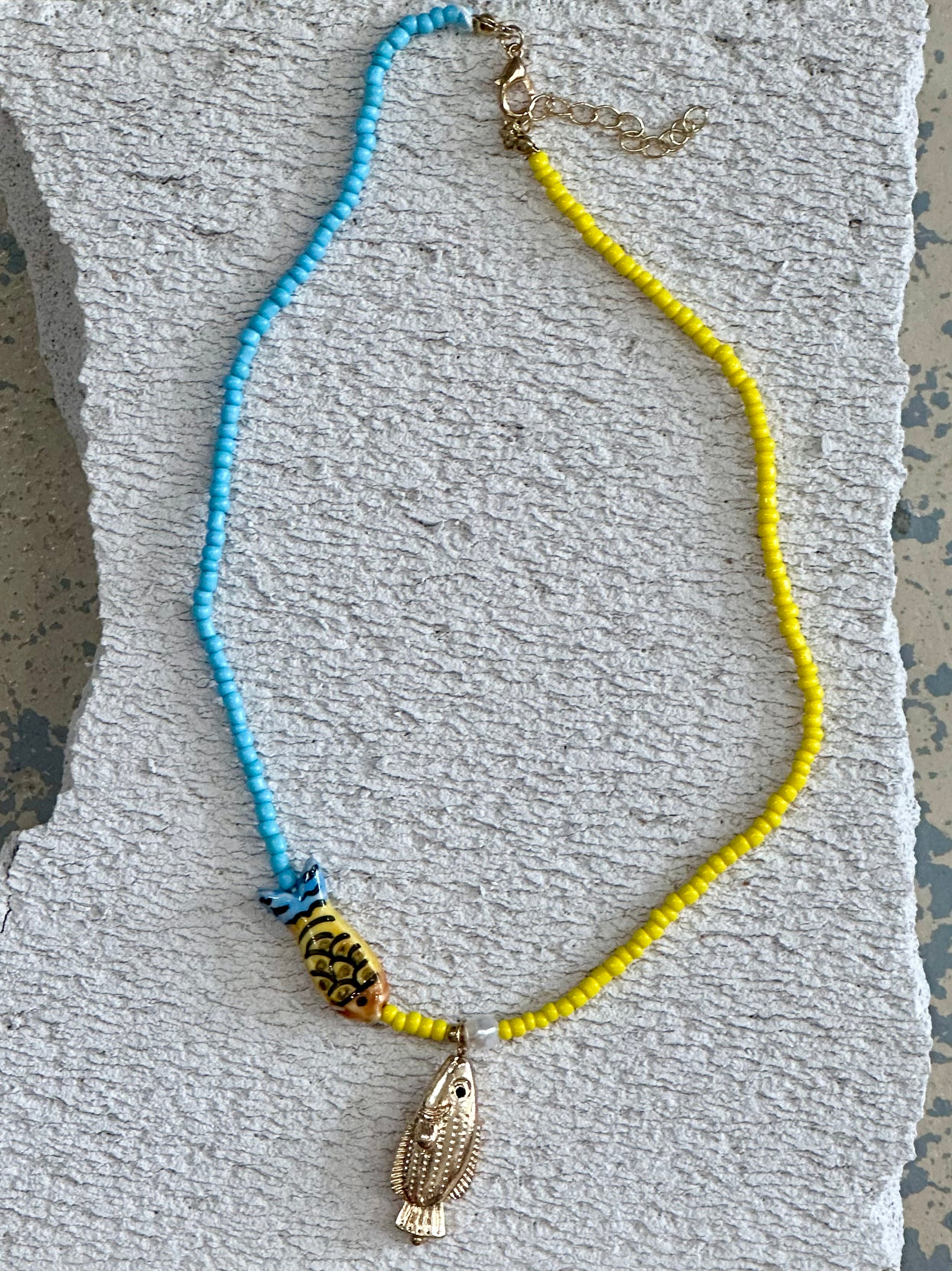 Sun and Sea Fish Talisman Necklace
