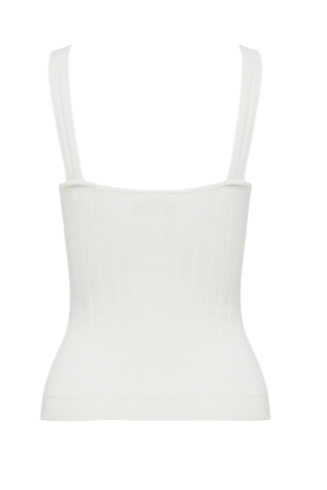Isla Ribbed CamI - Snow White