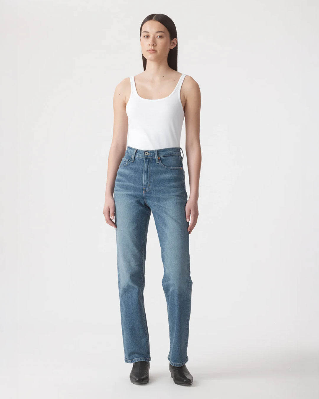 Zoe High Rise Straight - Laguna Mid Blue