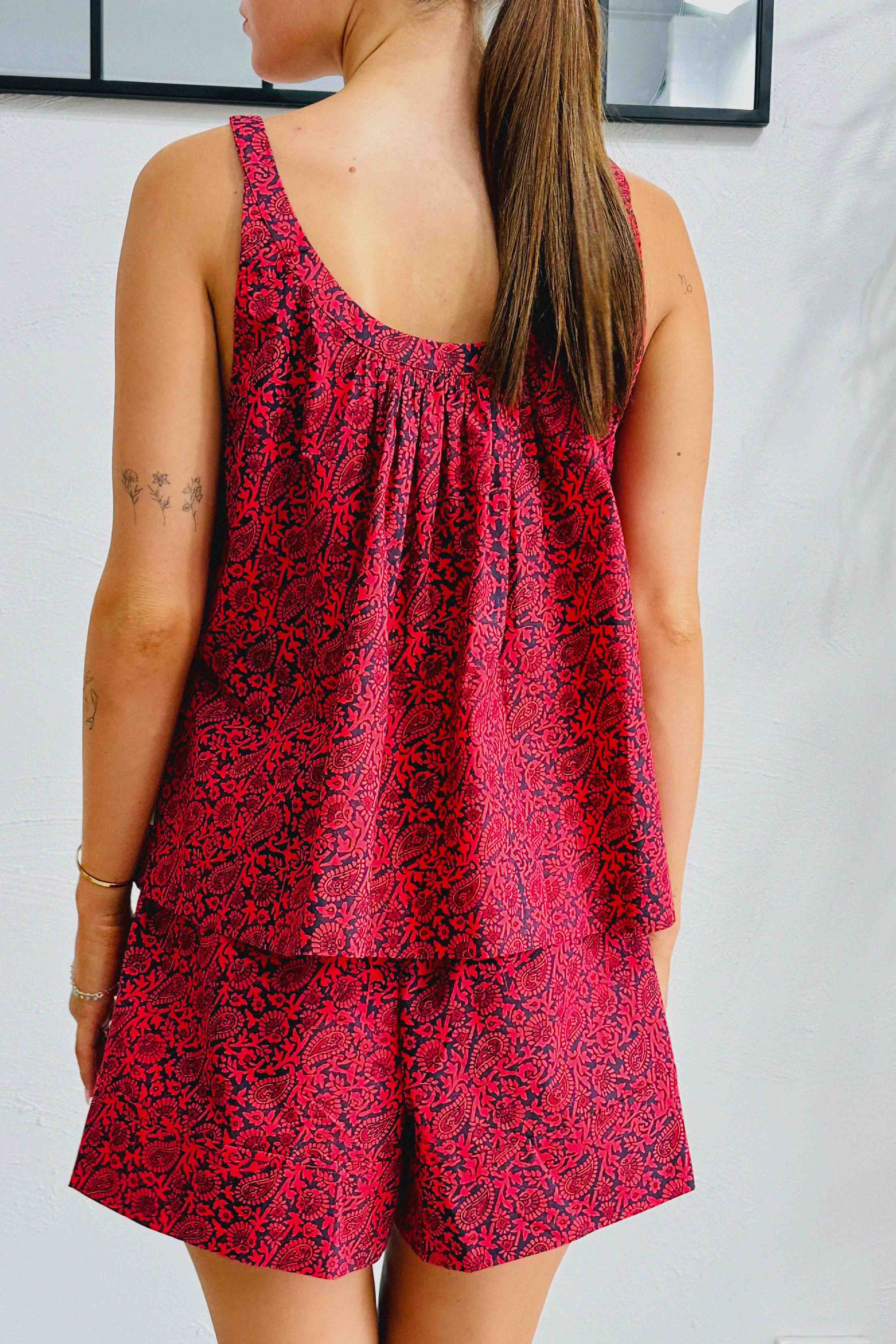 Red Paisley Swing Cami