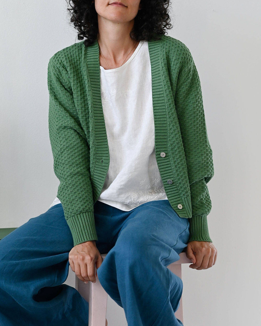Emmy Cardigan - Comfrey Green