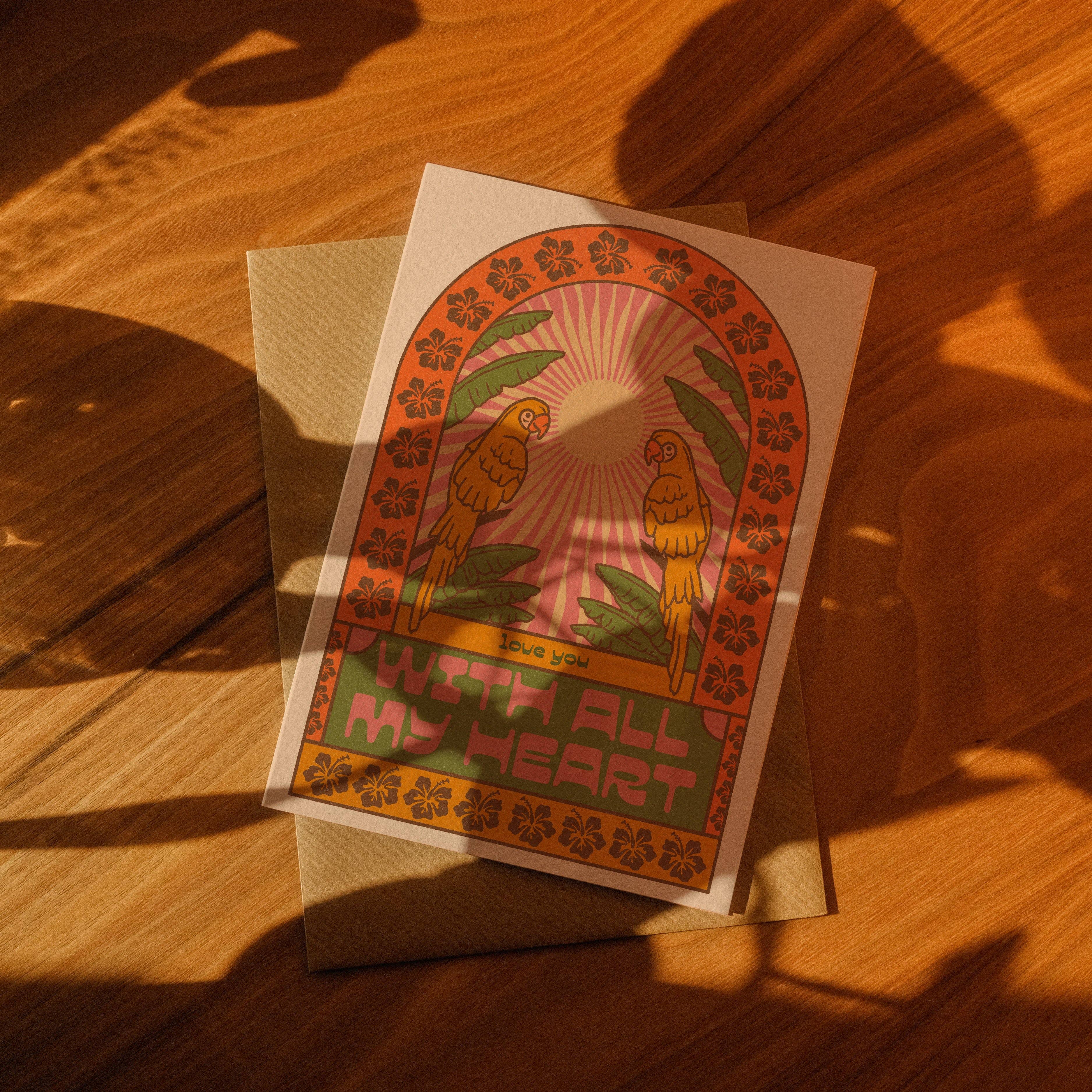 With all my Heart card