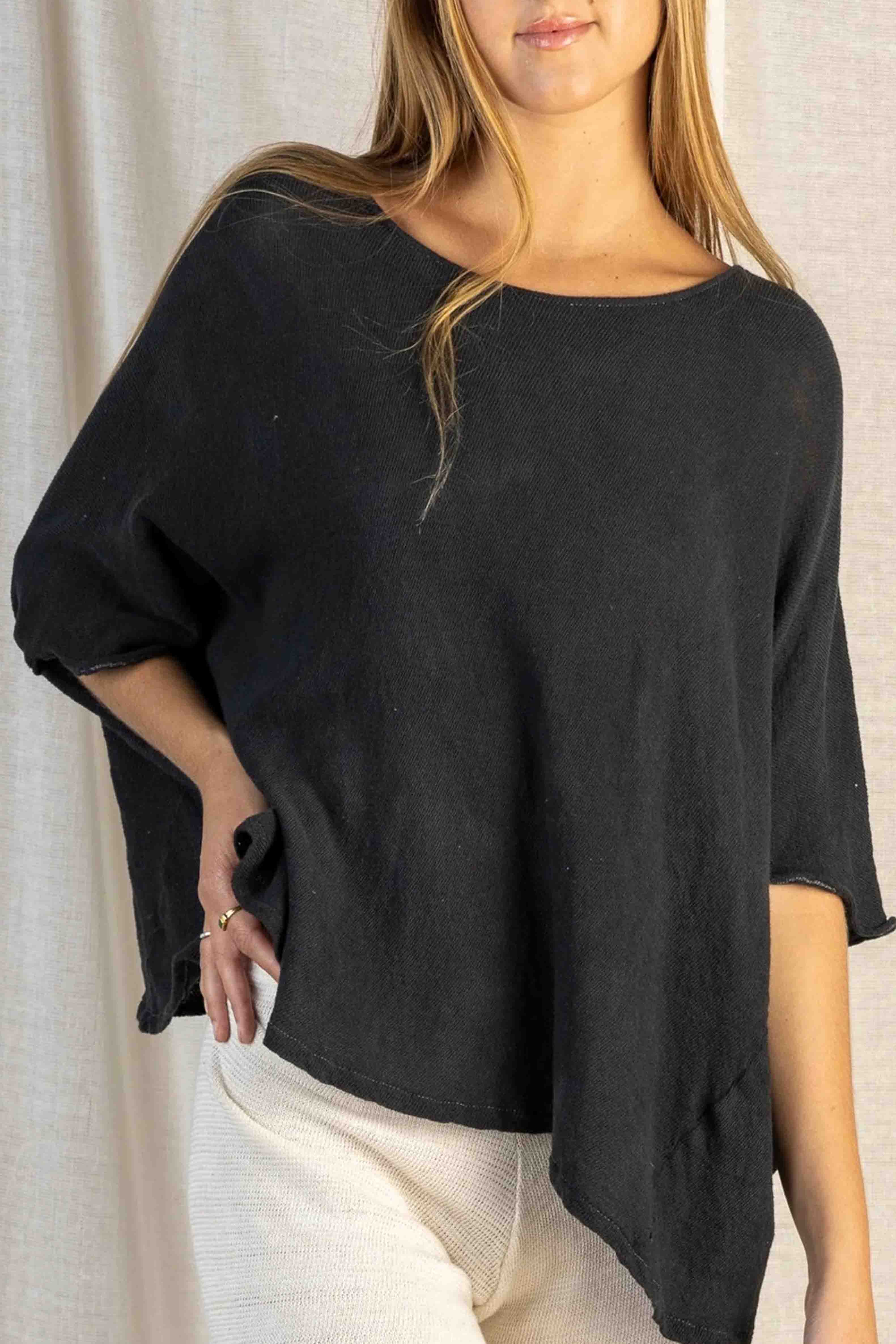 Nita Long line Tee Charcoal