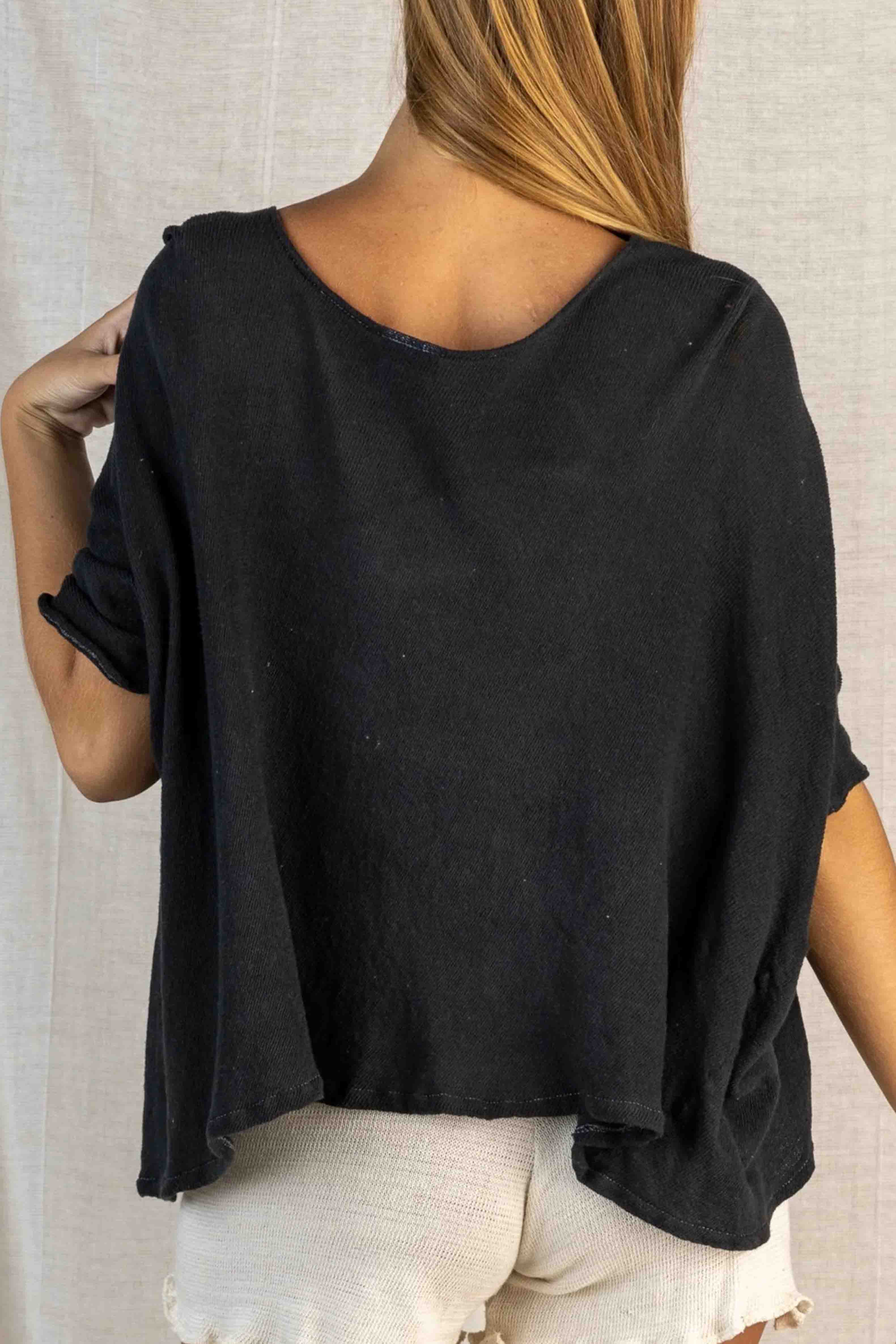 Nita Long line Tee Charcoal