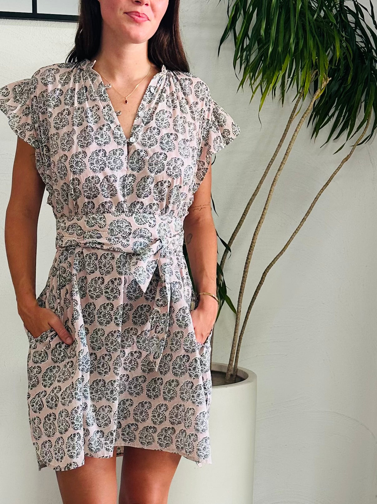 Mini Paisley Frill Mini Dress