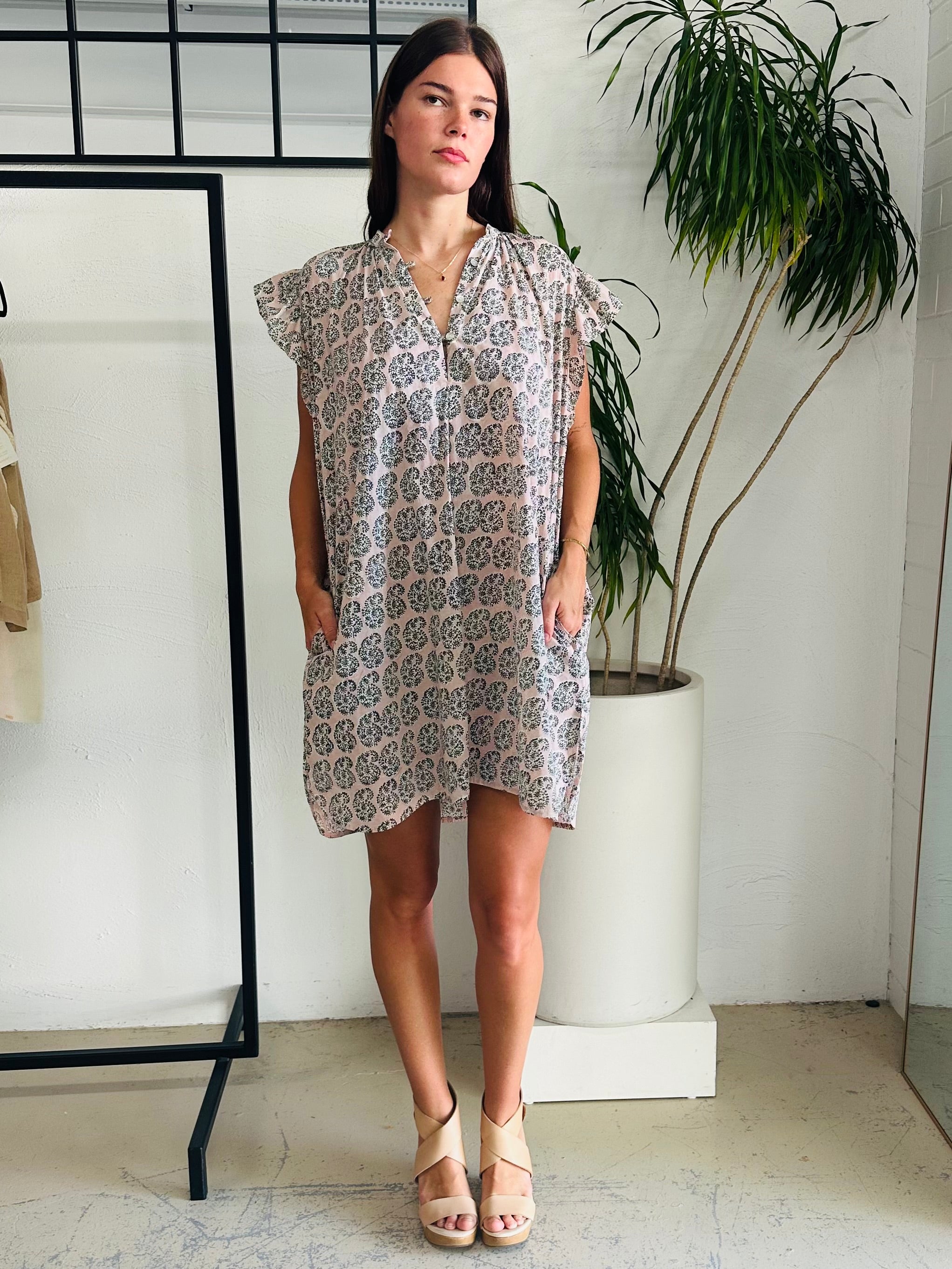 Mini Paisley Frill Mini Dress