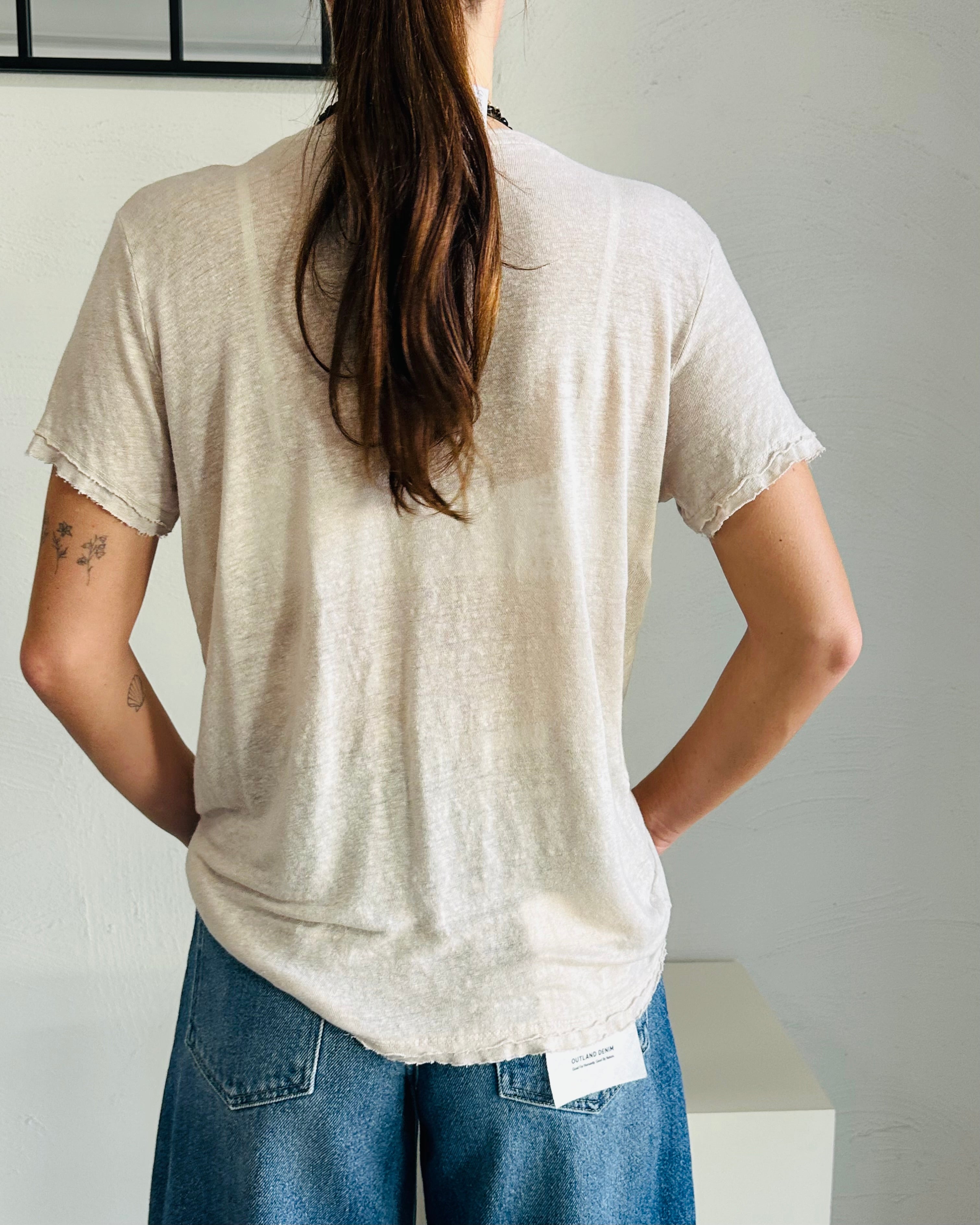 Kate Bone V-neck linen tee