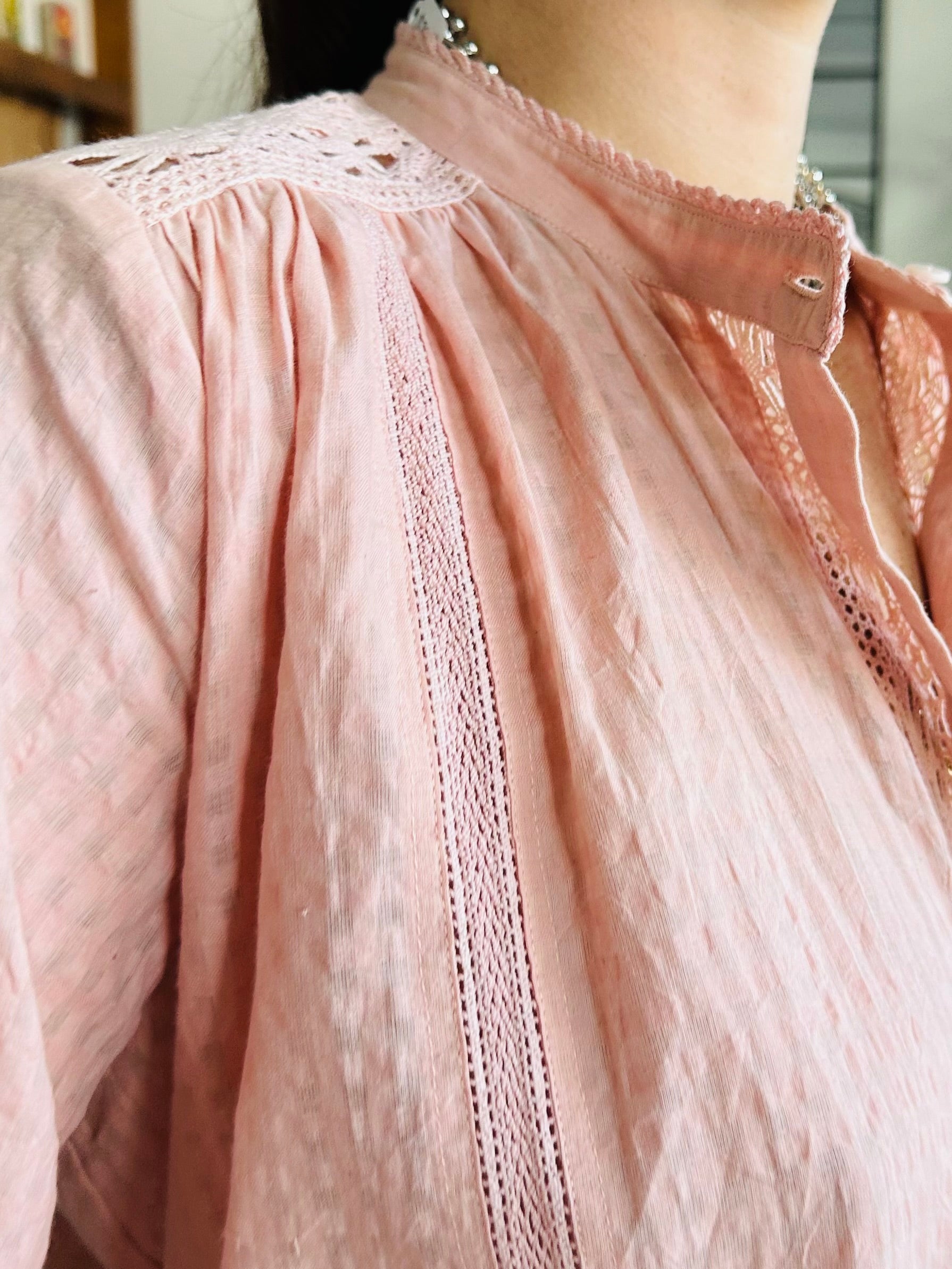 Pink Check Lucy Organic Cotton Blouse