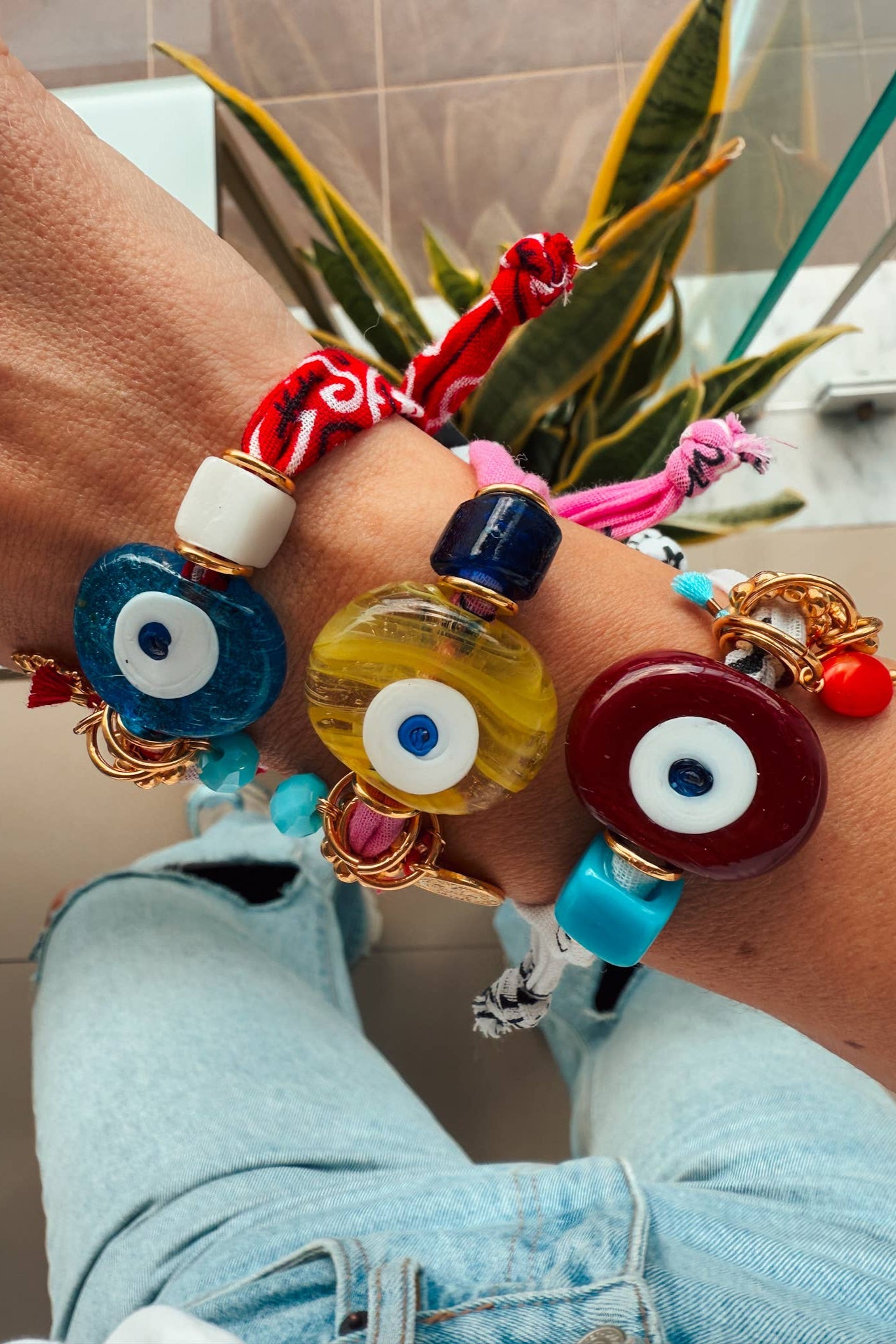 Evil Eye bandana scarf bracelets