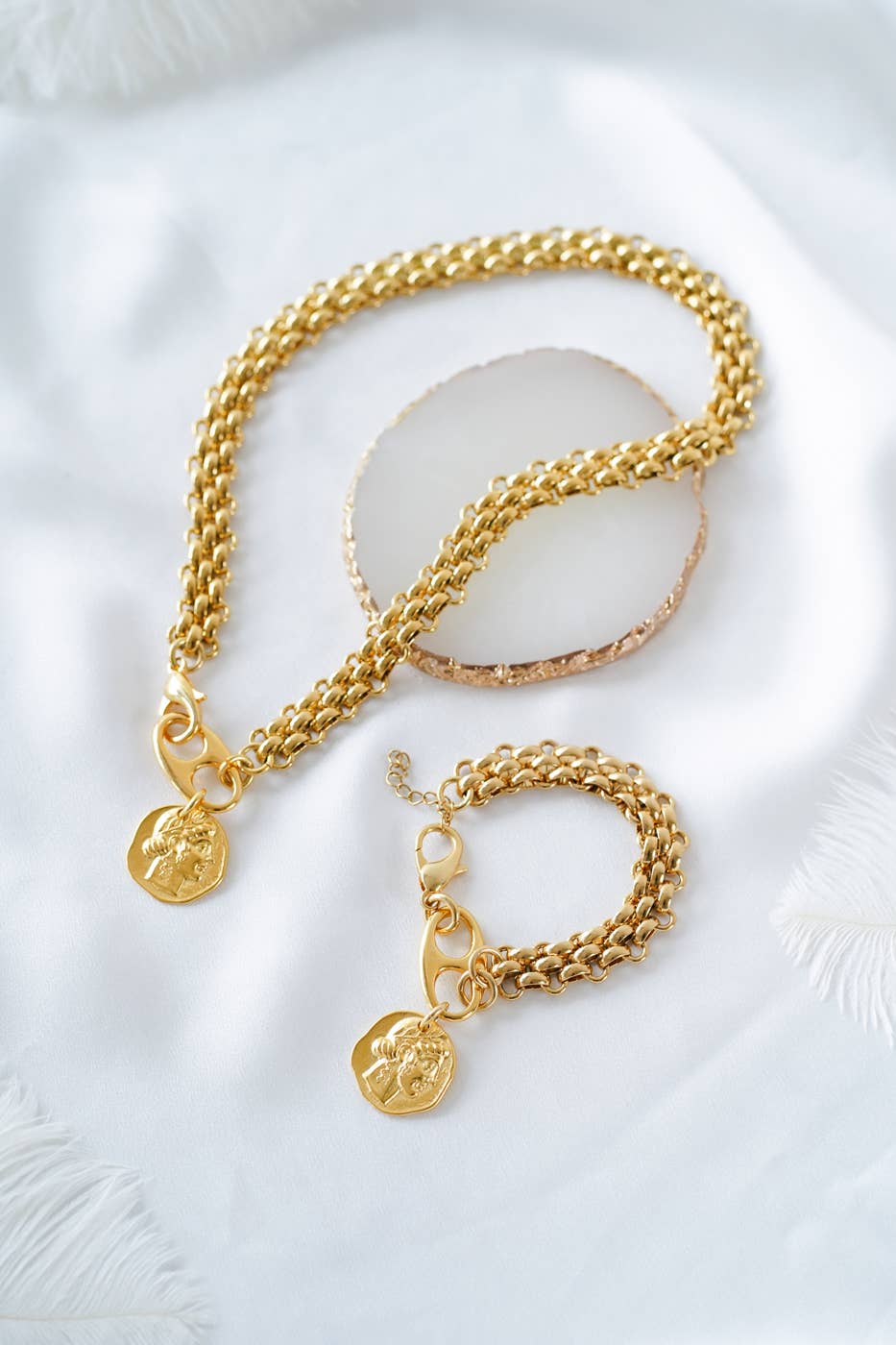 Gold Coin Chunky Bracelet