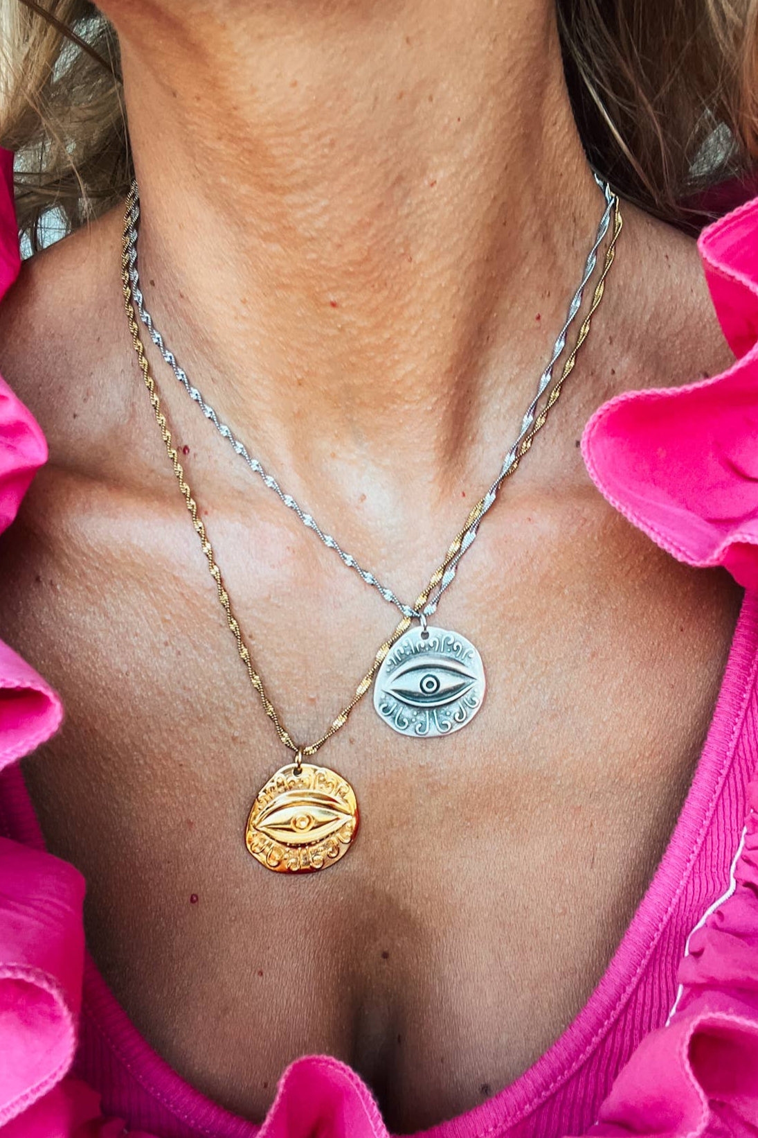Silver Evil Eye Protection Necklace