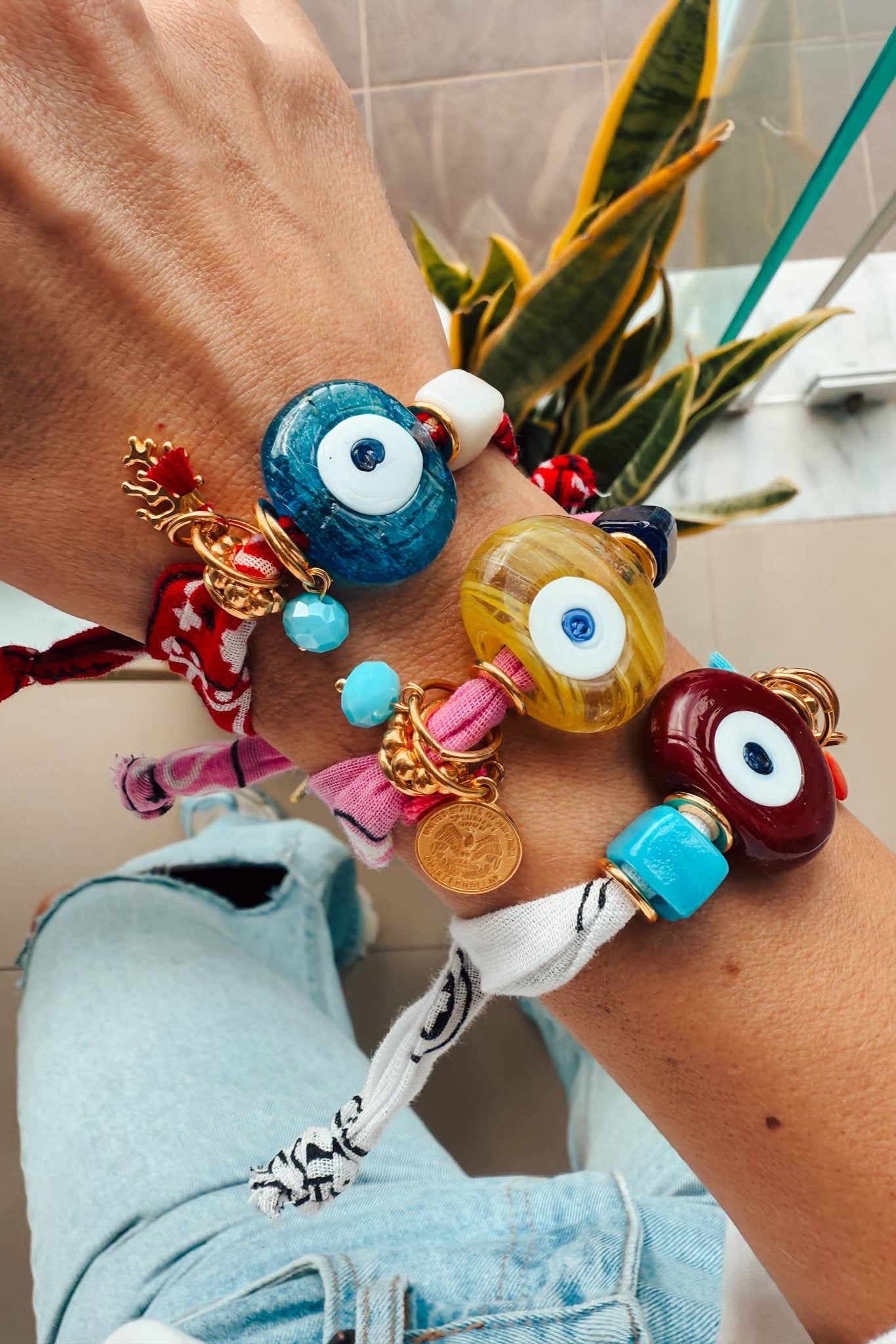 Evil Eye bandana scarf bracelets