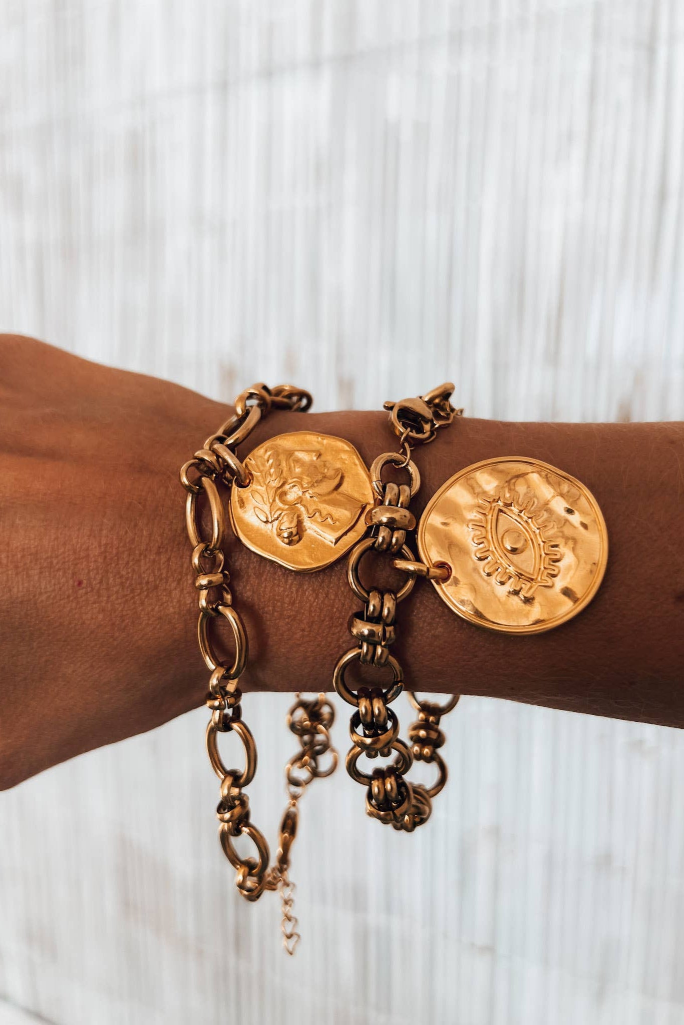Evil Eye Gold Charm Bracelet
