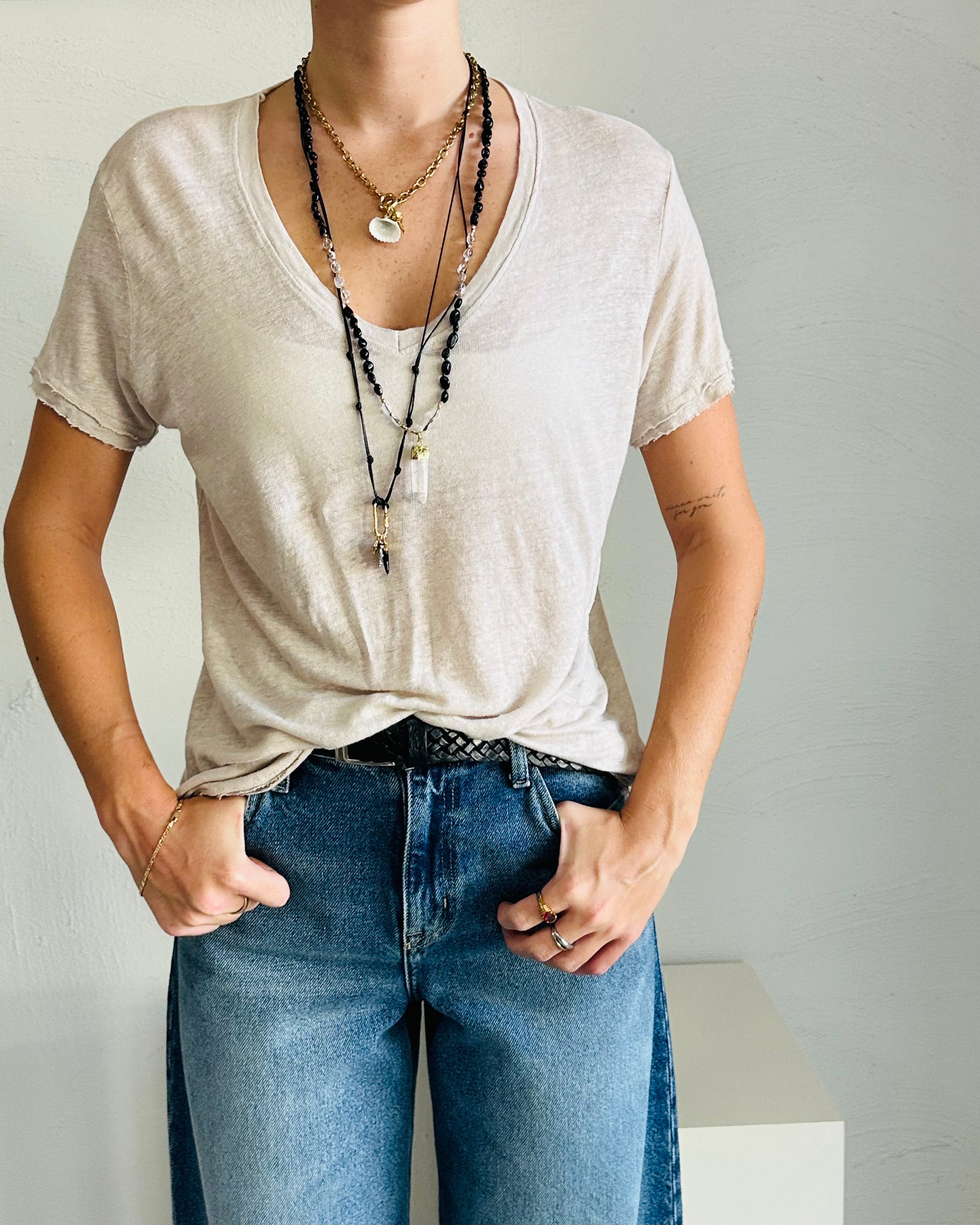Kate Bone V-neck linen tee