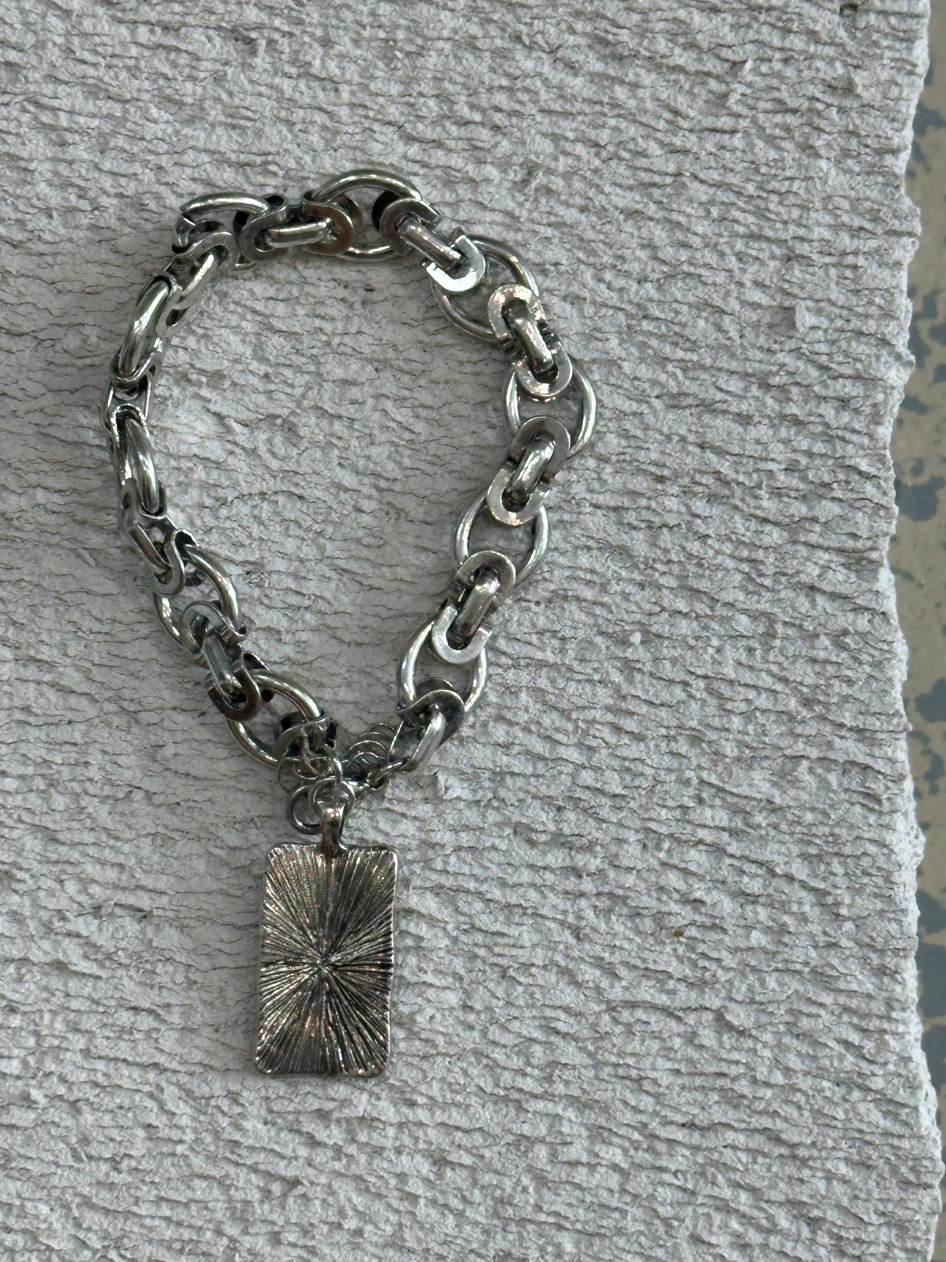 Silver Evil Eye Chunky Bracelet